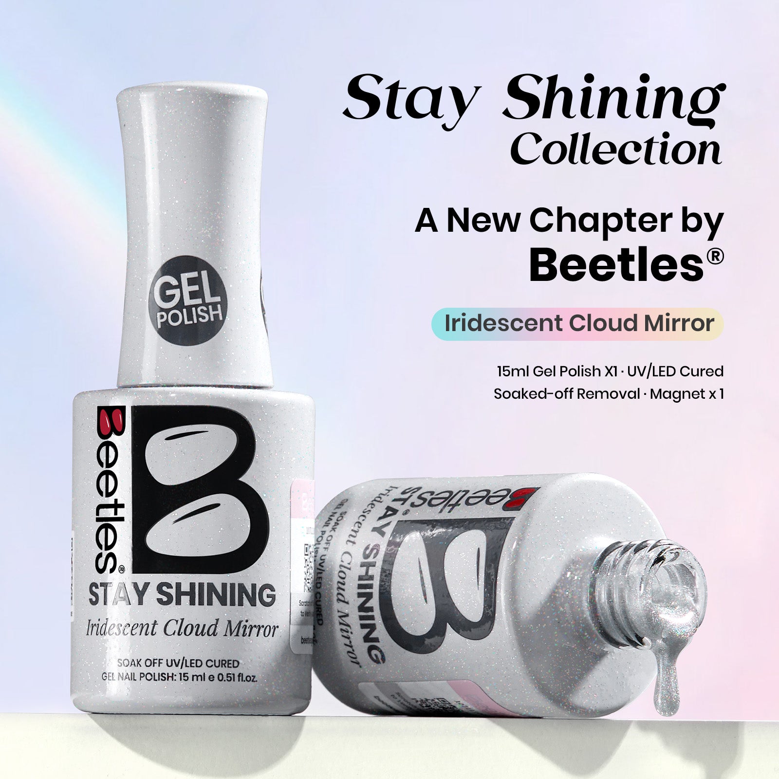 Beetles Gel Polish Iridescent Cloud Mirror - 15ml of Reflect & Shine