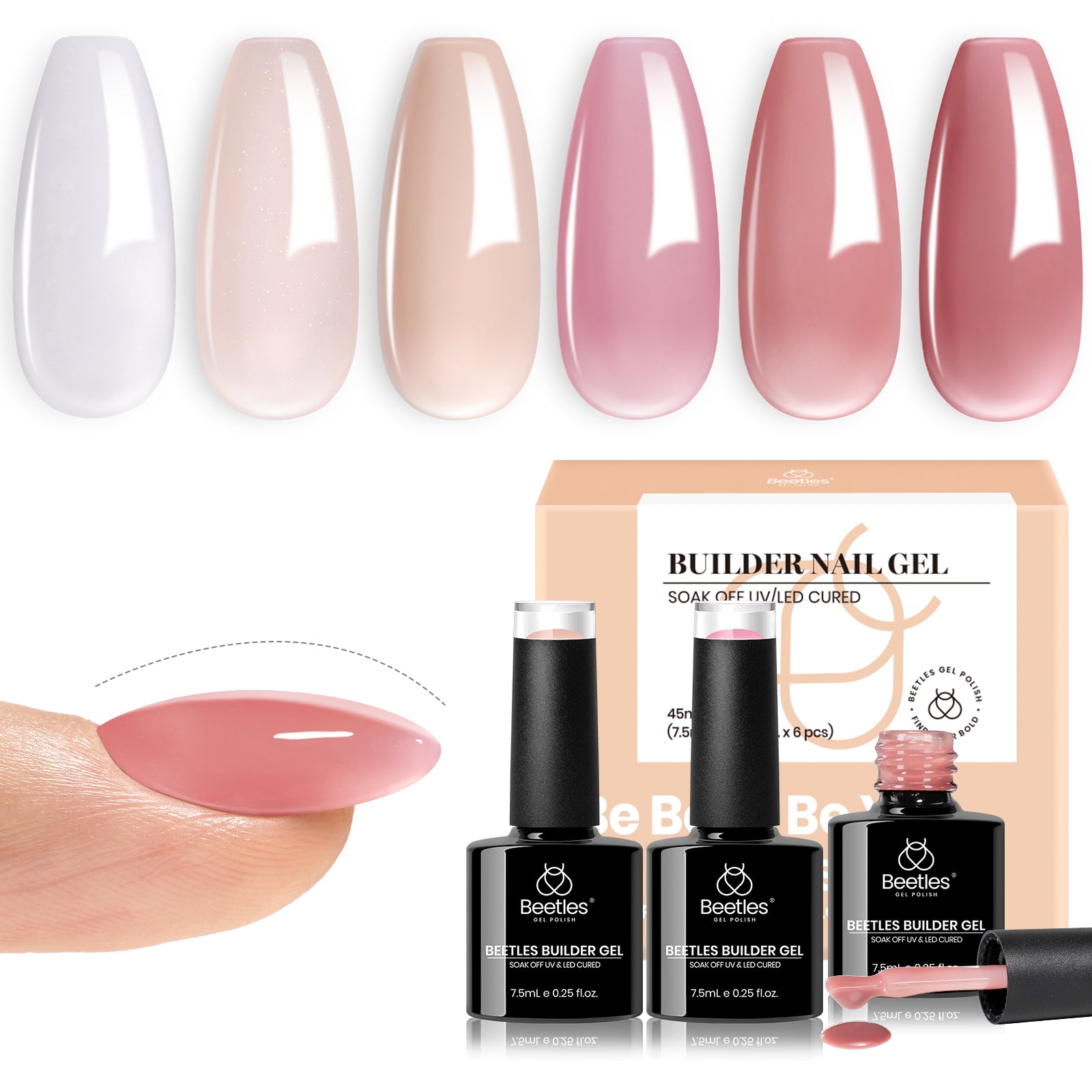 Nude Pink-6 Colors Builder Nail Gel Set – Beetles Gel Polish