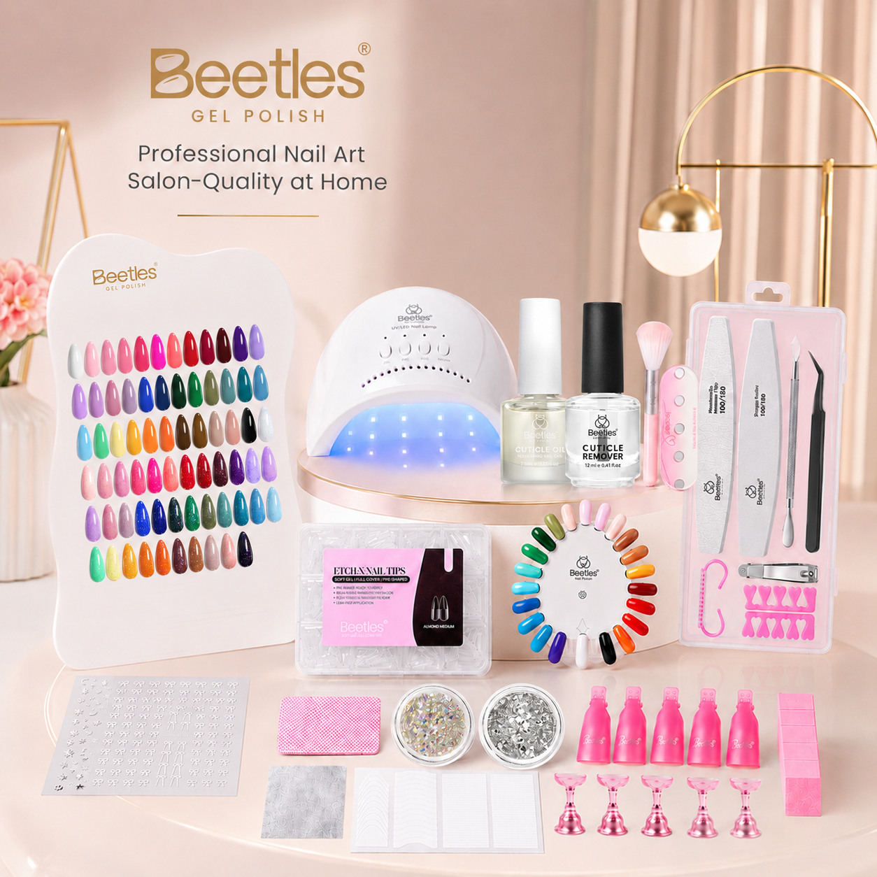Beetles Gel Nail Starter Kit Creative Flow 35 Colors HEMA Free