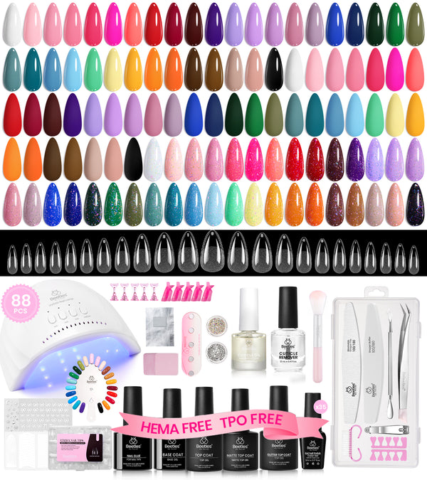 Beetles Gel Nail Starter Kit Creative Flow TPO & HEMA Free 35 Colors All Seasons Shades All-in-One Mani Kit