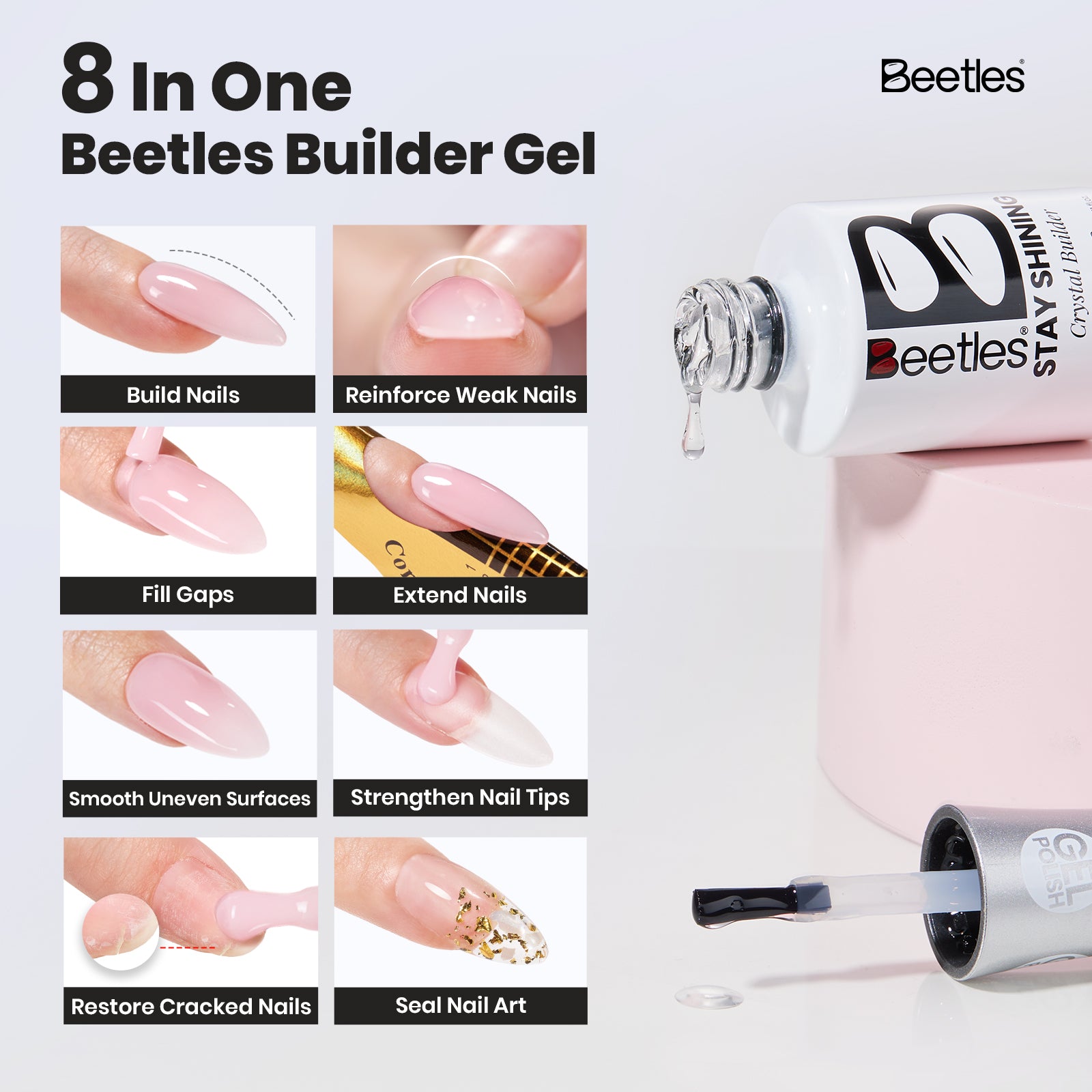 Beetles Gel Polish Crystal Builder - 15ml of Build & Believe