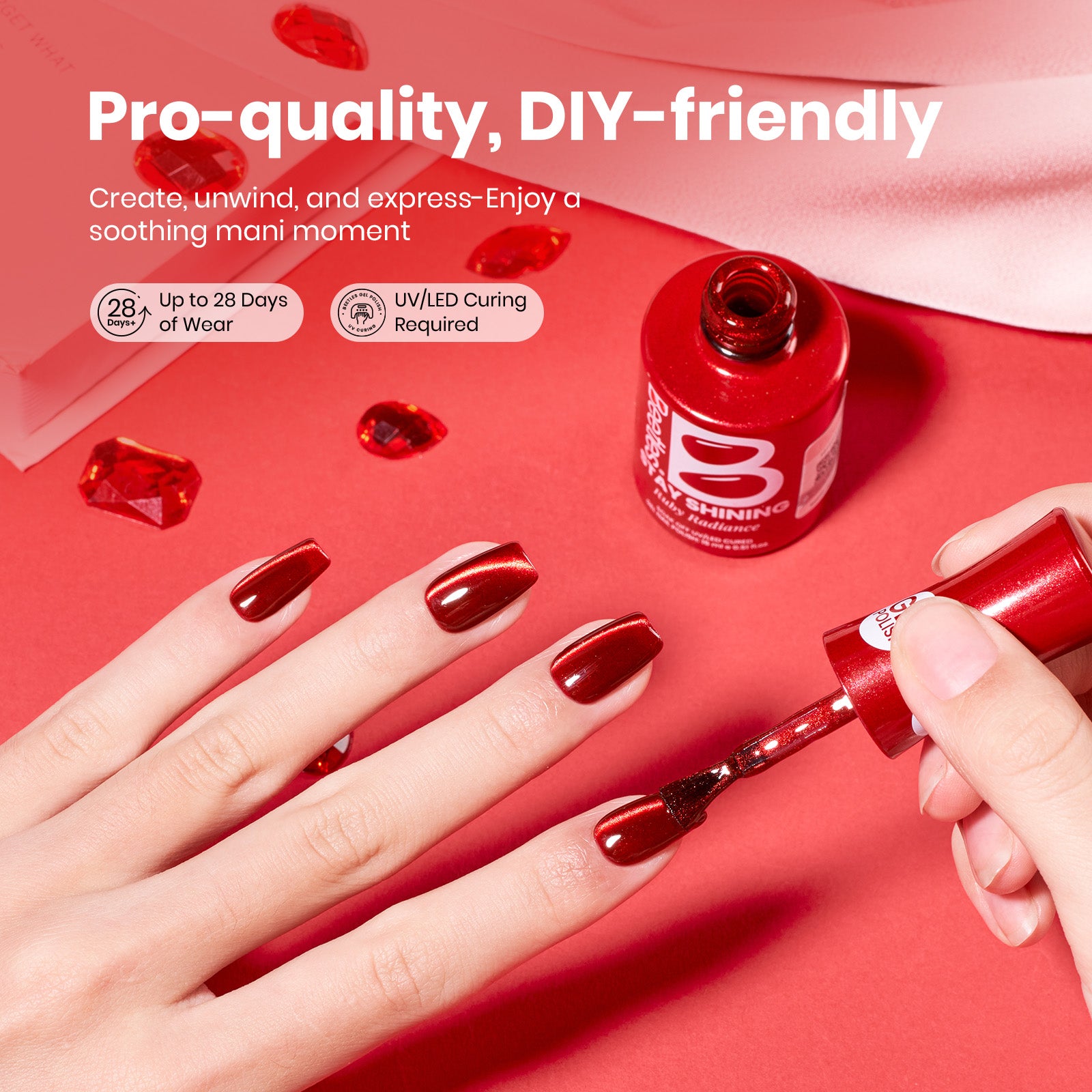 Beetles Gel Polish Ruby Radiance-15ml of Luxury Glow