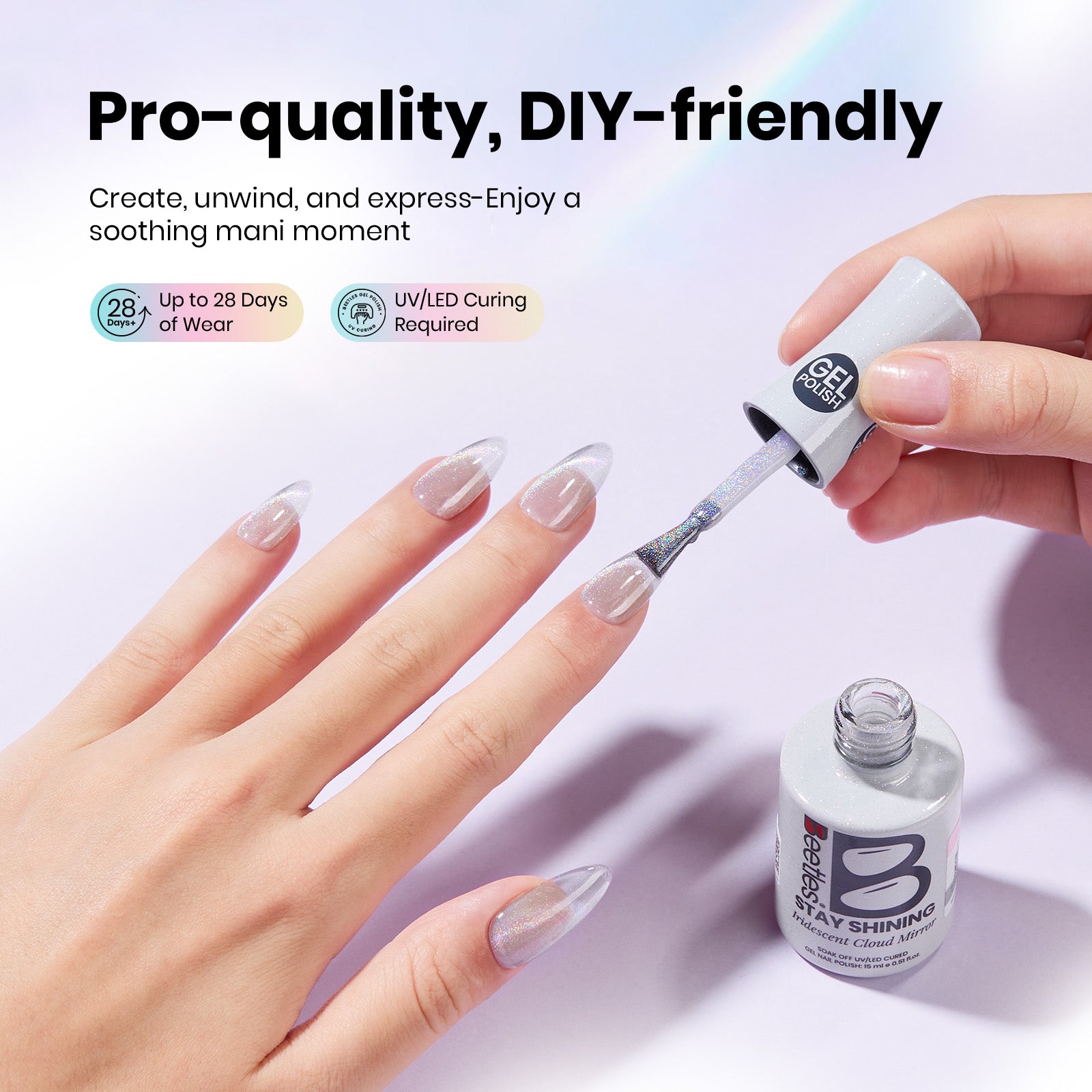 Beetles Gel Polish Iridescent Cloud Mirror - 15ml of Reflect & Shine