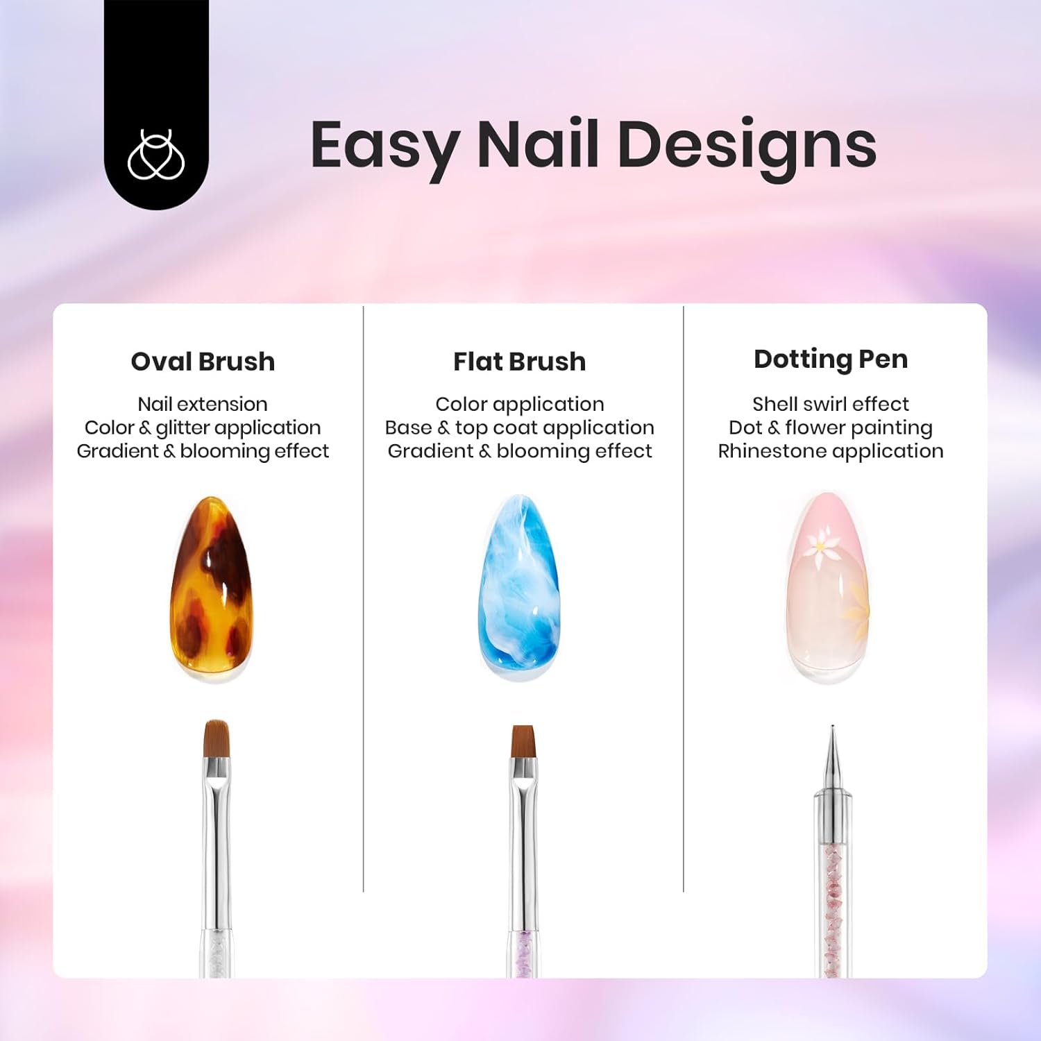 8pcs Nail Art Liner Brush Set: Precision Gel Application