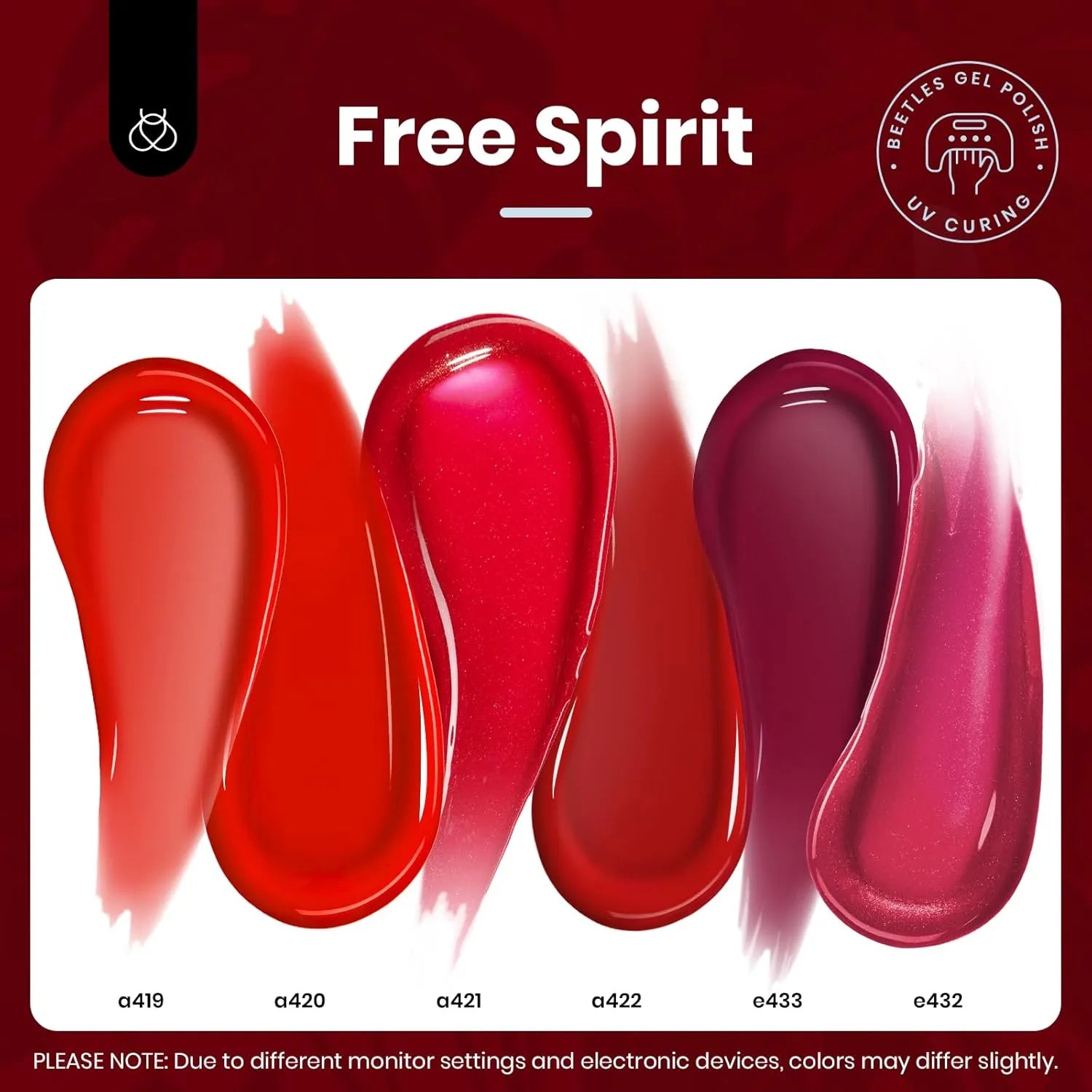 Beetles Christmas Bloody Red Glitter Gel Polish Set