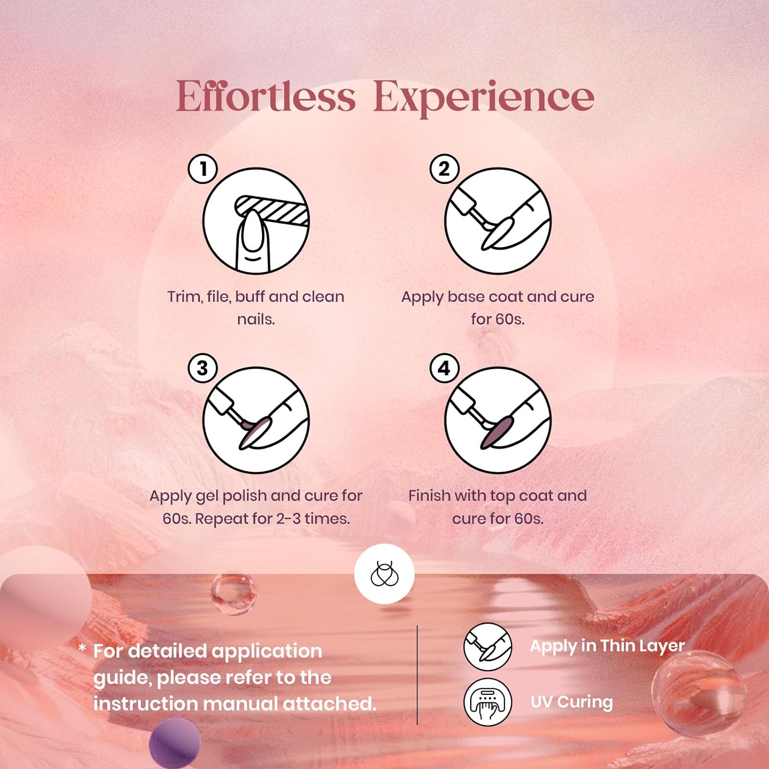 Nude Paradise-20 Gel Colors Set with Top and Base Coat (5ml/Each)