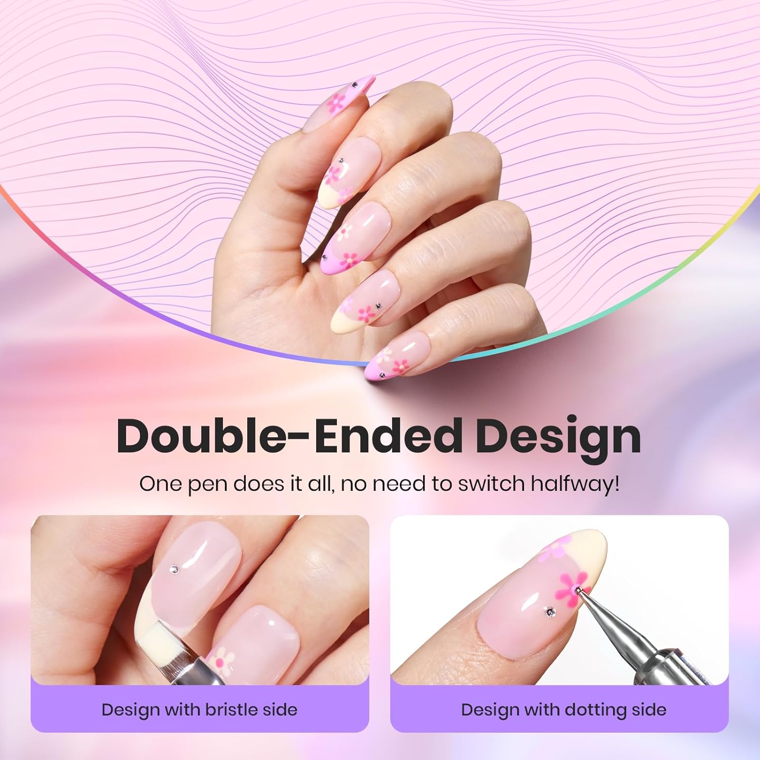 8pcs Nail Art Liner Brush Set: Precision Gel Application