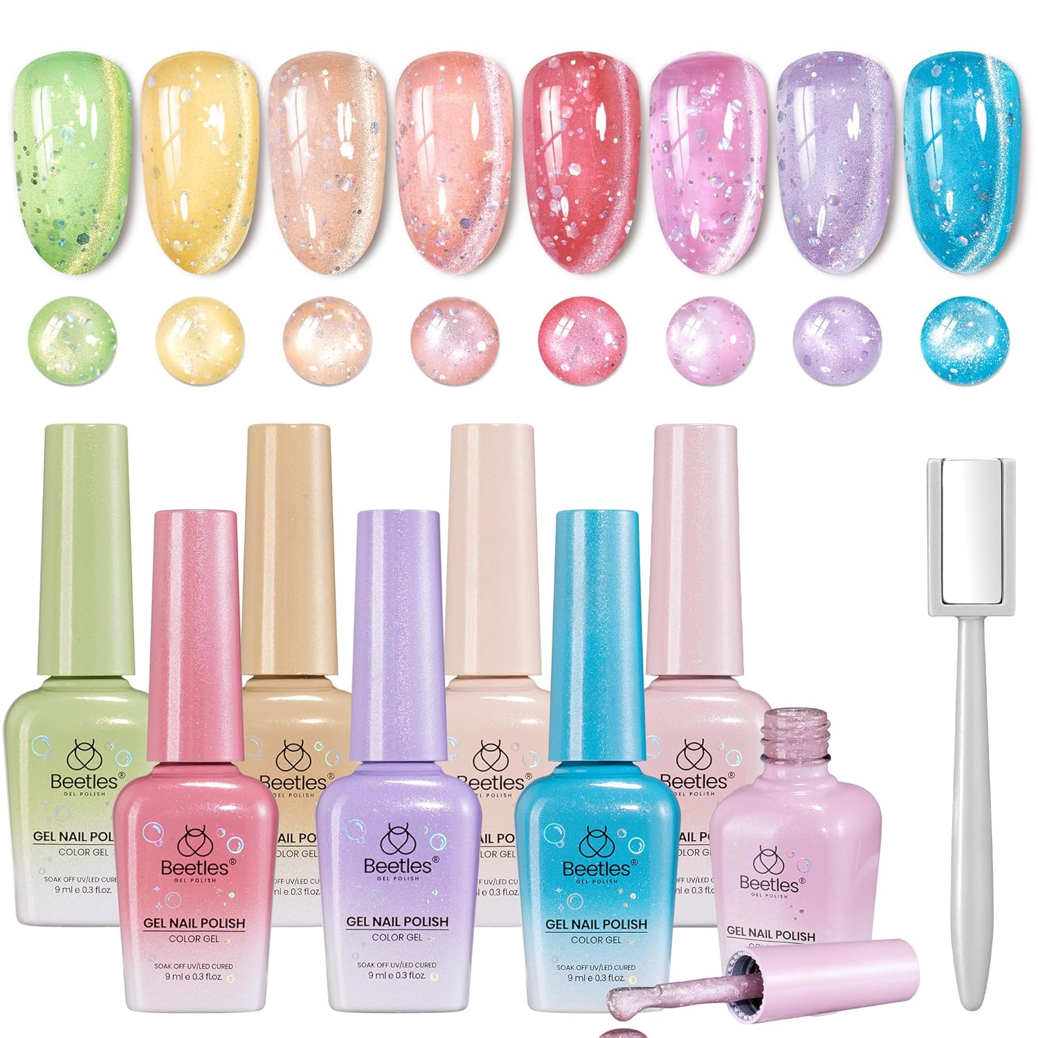 Beetles Bubbly Mixology Cat Eye Gel Nail Polish Set - 8 Colors