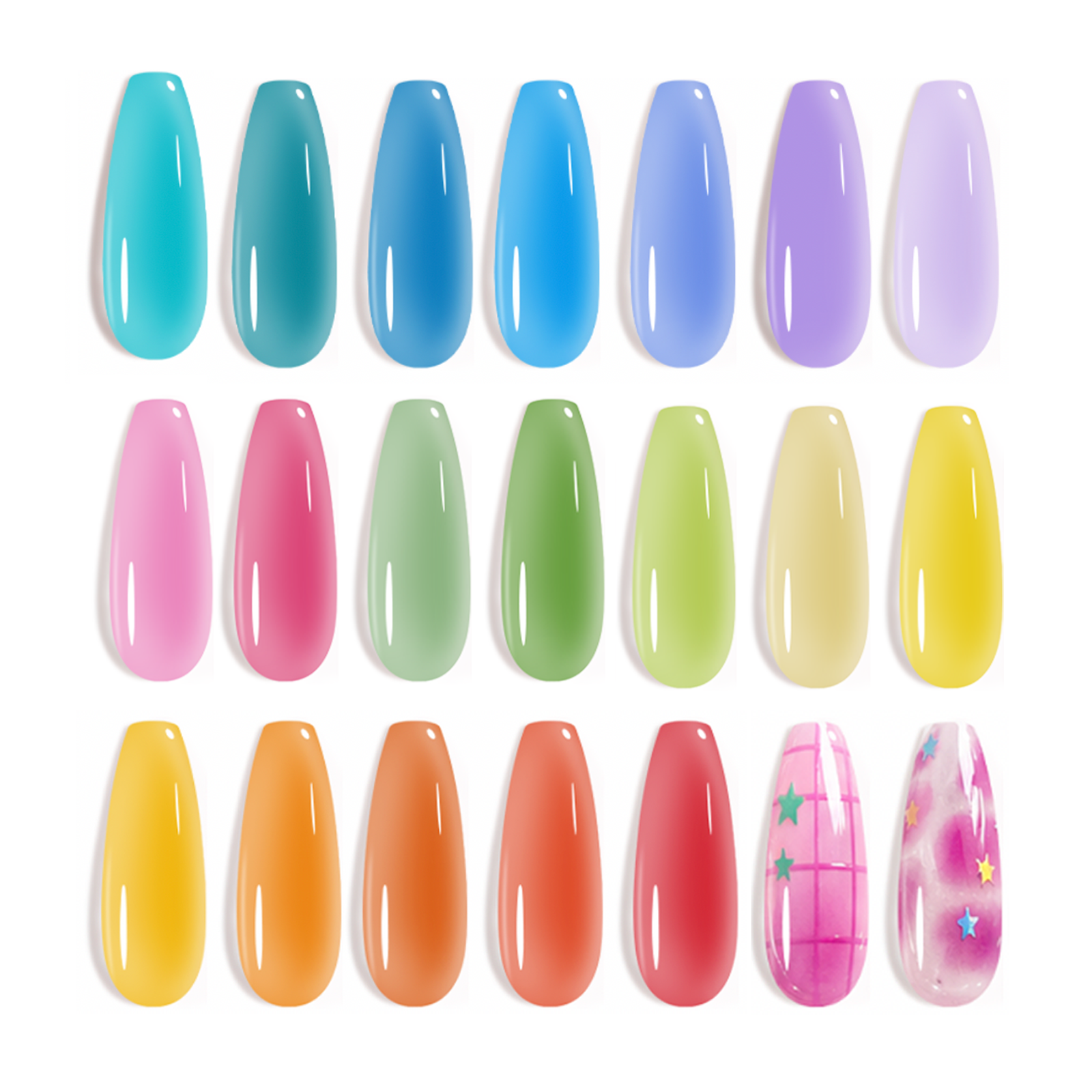 Beetles Neon Jelly-Like 20 Colors Gel Polsih Kit Nail Art