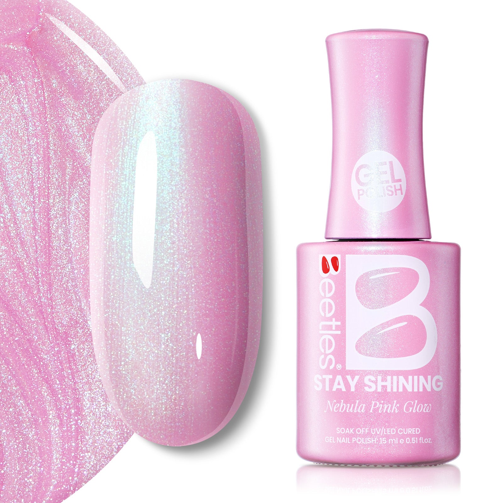 Beetles Gel Polish Nebula Pink Glow - 15ml of Cosmic Glow
