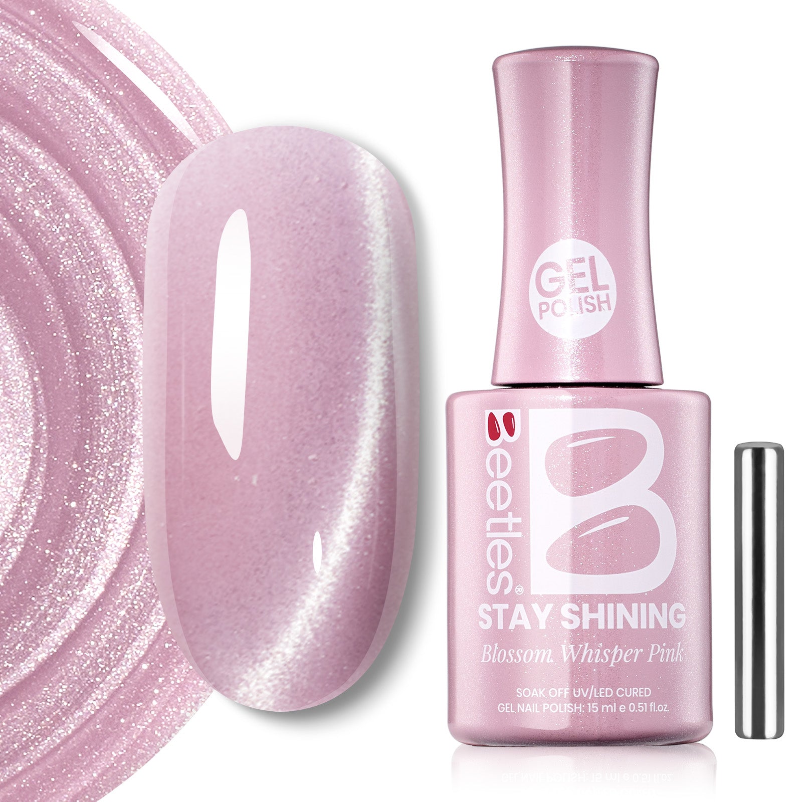 Beetles Stay Shining Gel Polish Blossom Whisper Pink - 15ml of