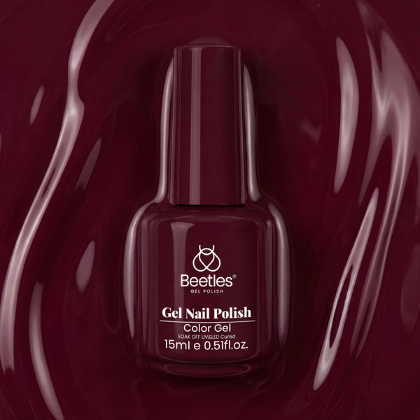 Beetles Merlot Wine Nails Gel Polish 15ml Dark Maroon Red Gel Nail Polish