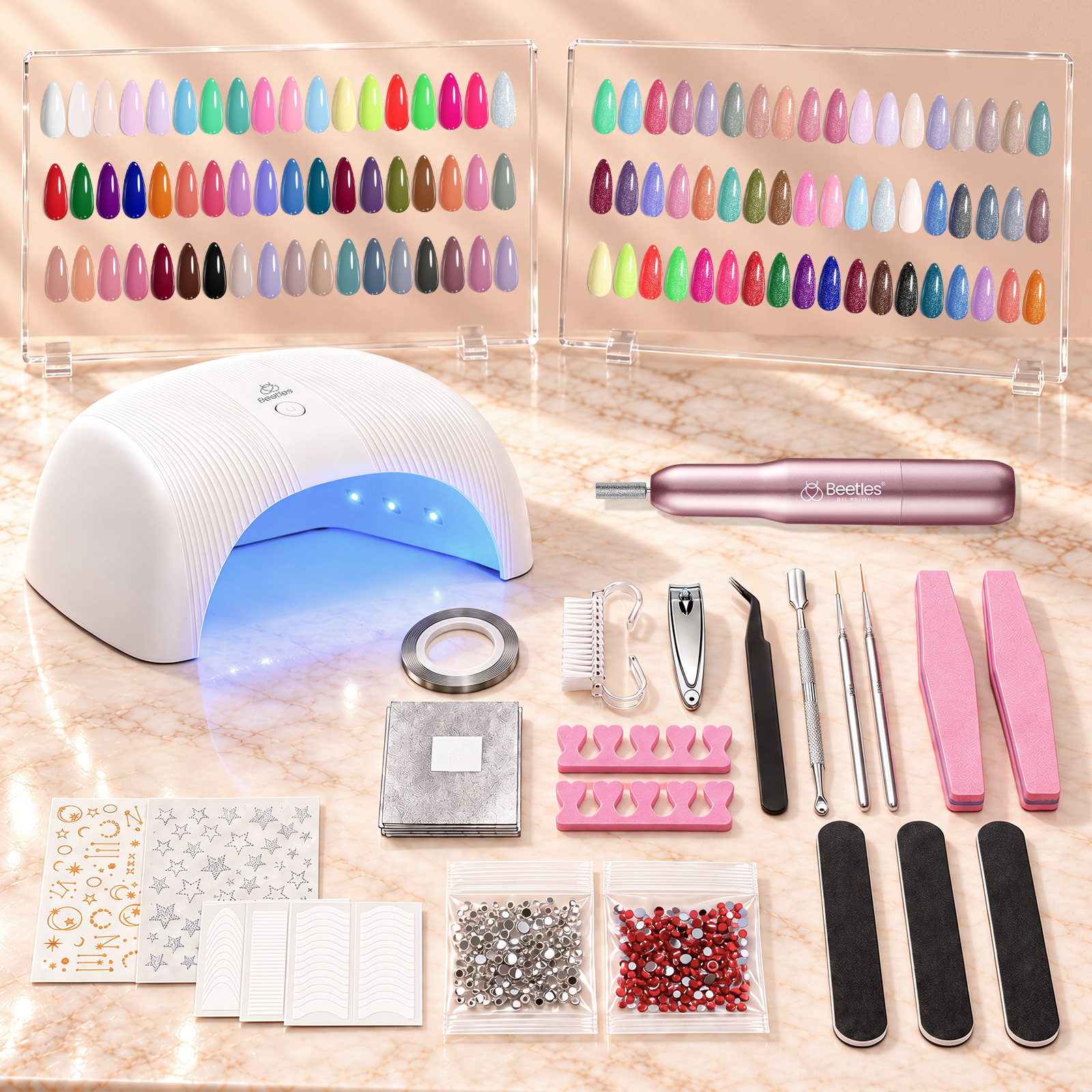 Beetles Gel Nail Starter Kit 55 Colors Gel Nail Polish Set With