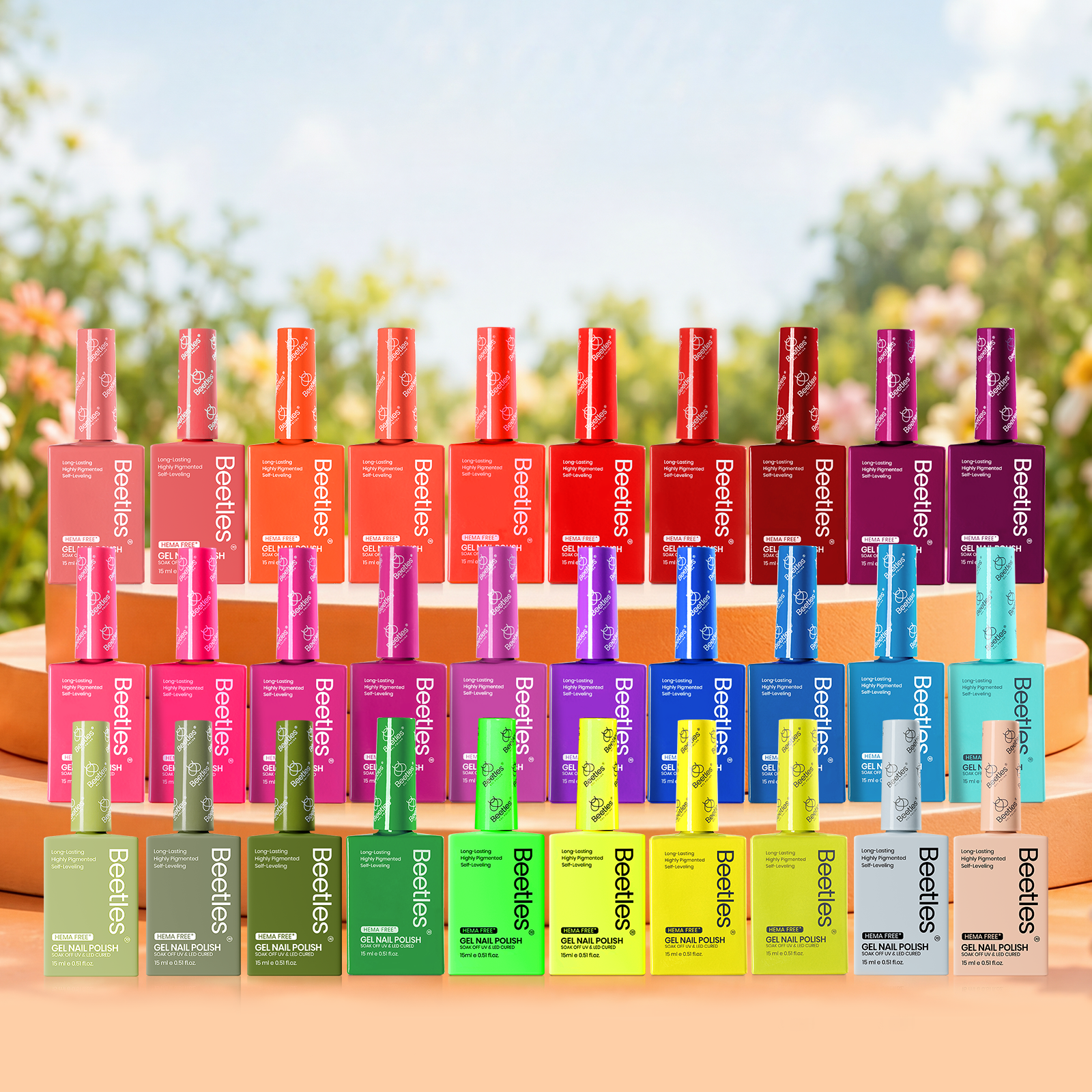 Each 15ml) Summer Tide - Beetles 30 Colors HEMA Free Summer Nails