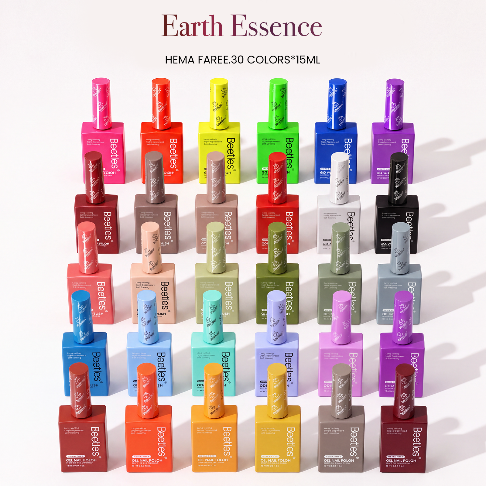 Each 15ml) Earth Essence- Beetles 30 Colors HEMA Free Gel Polish