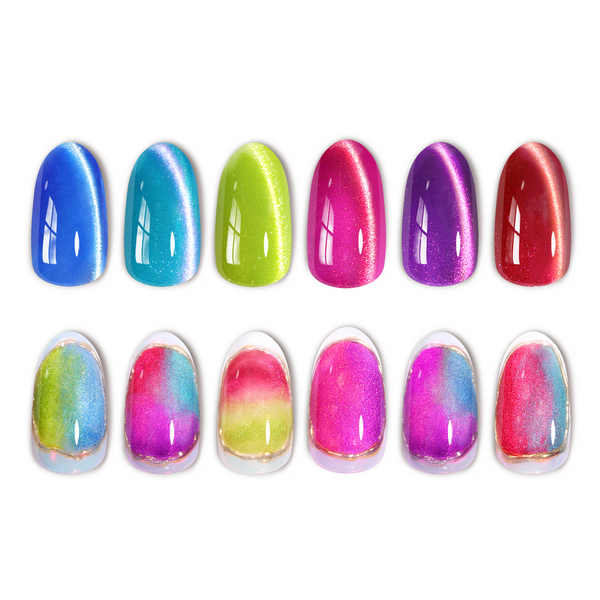 Beetles Gel Polish Fairy Prism Cat Eye Gel Nail Polish Set - 6 Colors Glitter Pink Purple Christmas Gel Nail Kit