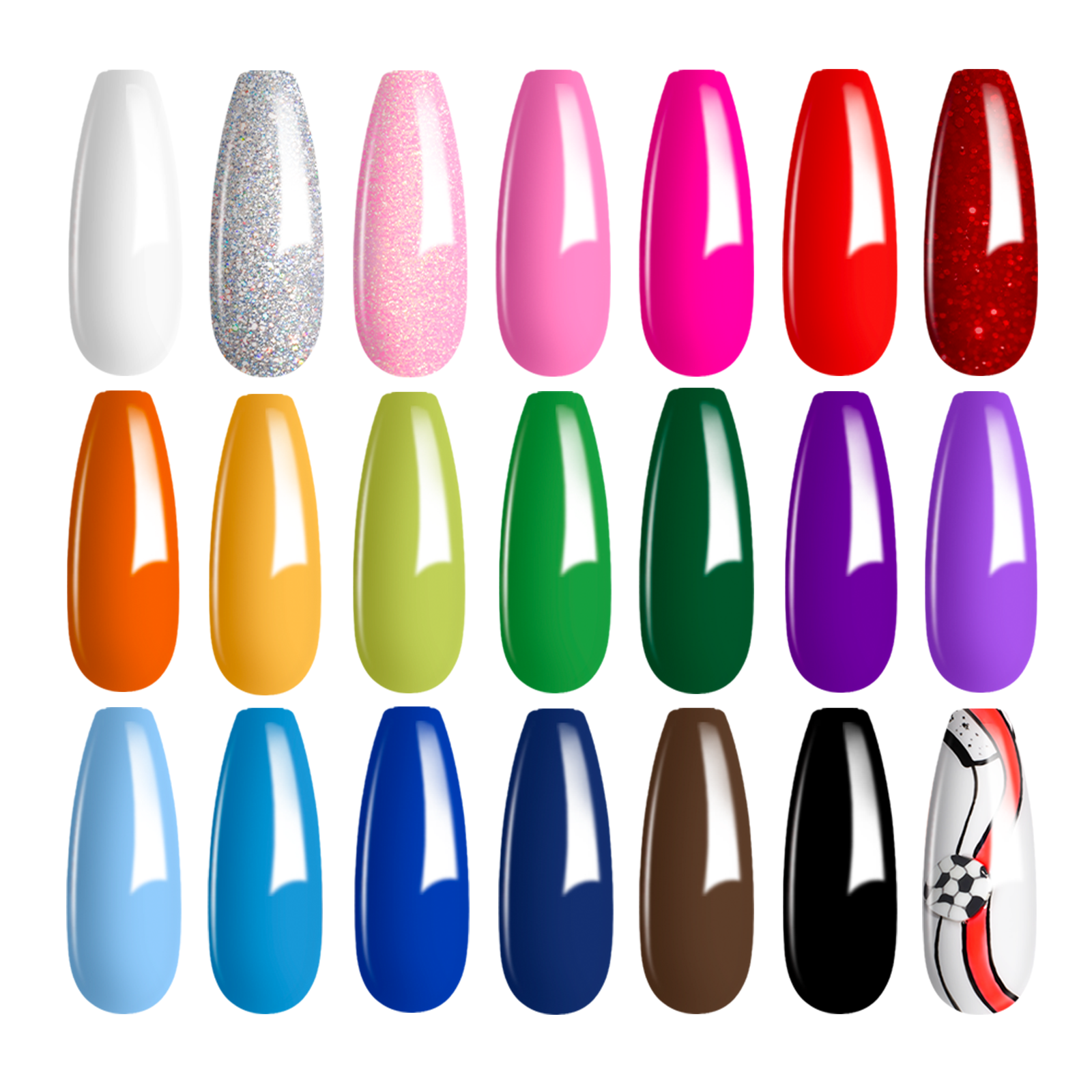 Blokecore-20 Gel Colors Set with Top and Base Coat (5ml/Each