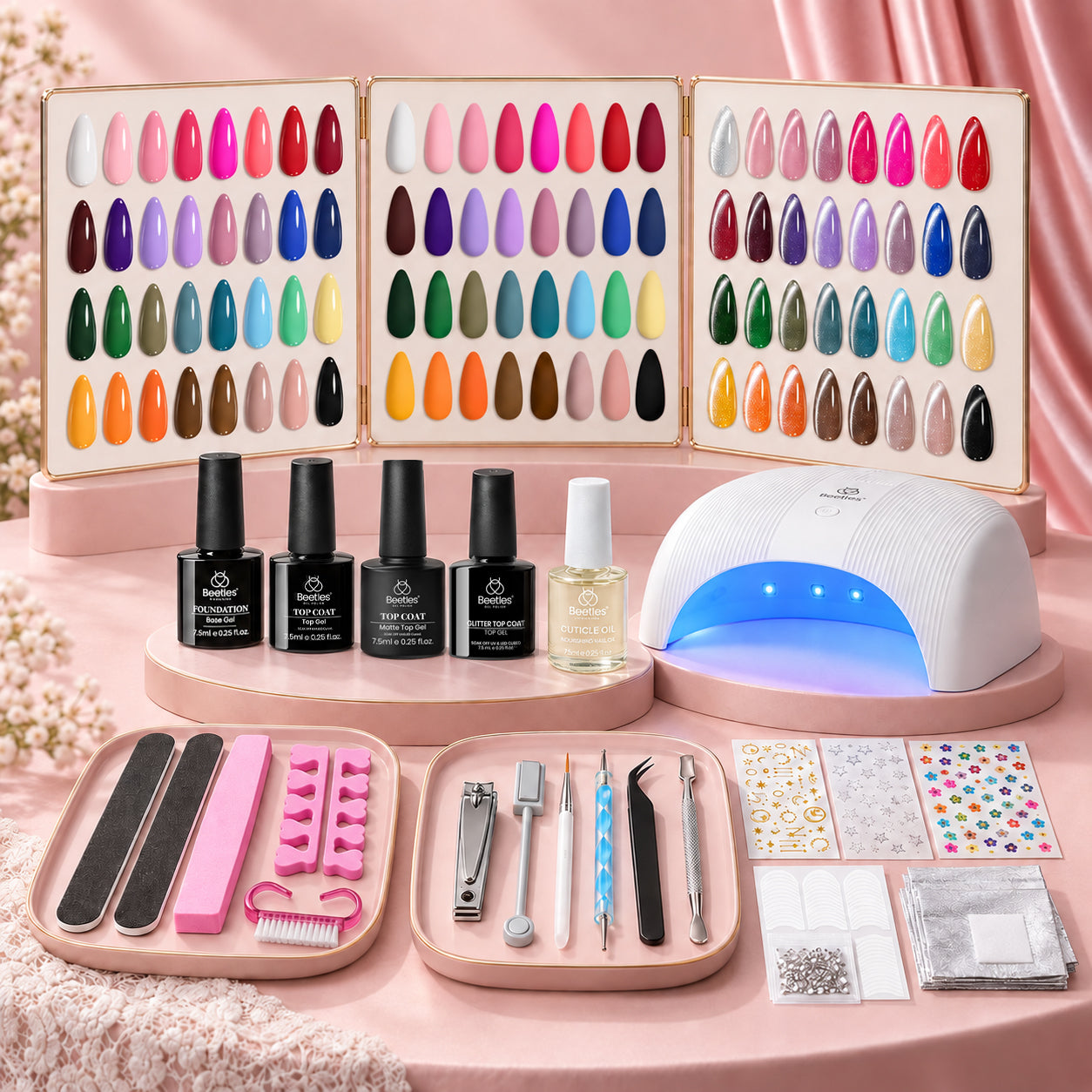 Beetles Gel Nail Starter Kit Studio Essentials 32 Colors HEMA Free