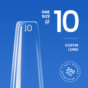 Beetles Gel Tips Refill Pack Coffin Long Shape, 200pcs NO.1 Separate Size Pre-shaped Clear Full Cover False Nails, Easy Nail Extensions Acrylic Nails False Press on Nail Tips Fast Nails Art Easy DIY