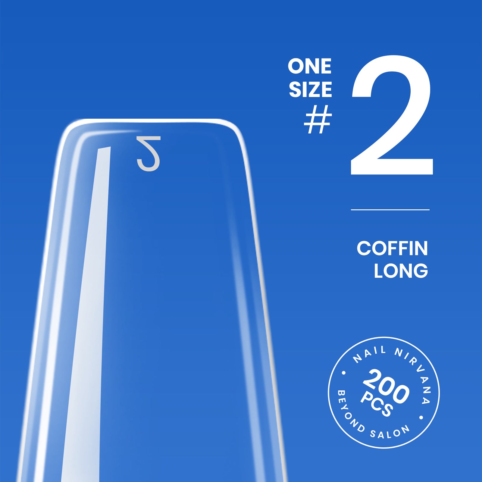 Beetles Gel Tips Refill Pack Coffin Long Shape, 200pcs NO.1 Separate Size Pre-shaped Clear Full Cover False Nails, Easy Nail Extensions Acrylic Nails False Press on Nail Tips Fast Nails Art Easy DIY