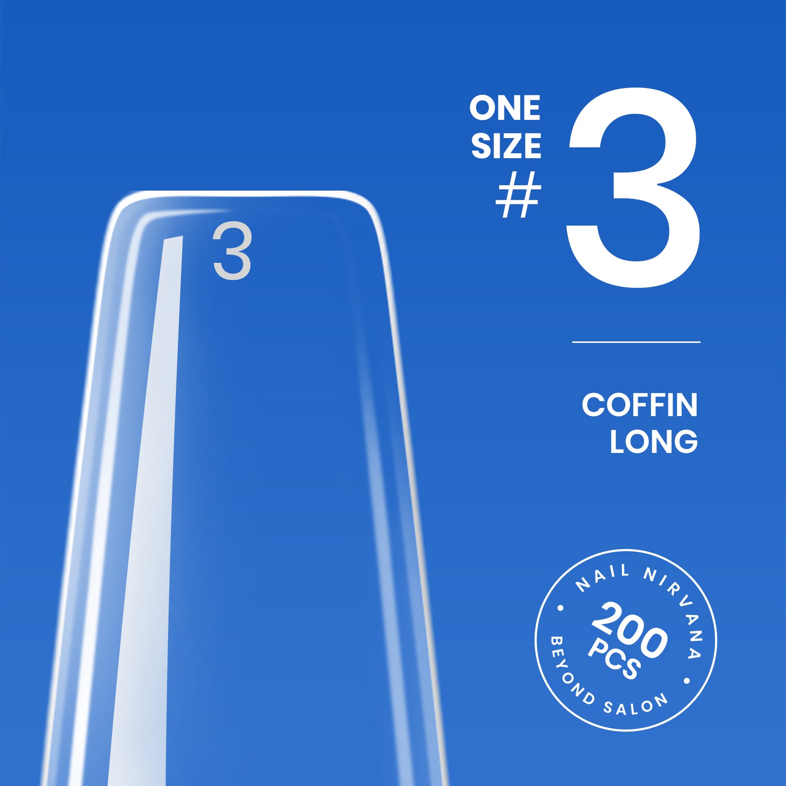 Beetles Gel Tips Refill Pack Coffin Long Shape, 200pcs NO.1 Separate Size Pre-shaped Clear Full Cover False Nails, Easy Nail Extensions Acrylic Nails False Press on Nail Tips Fast Nails Art Easy DIY