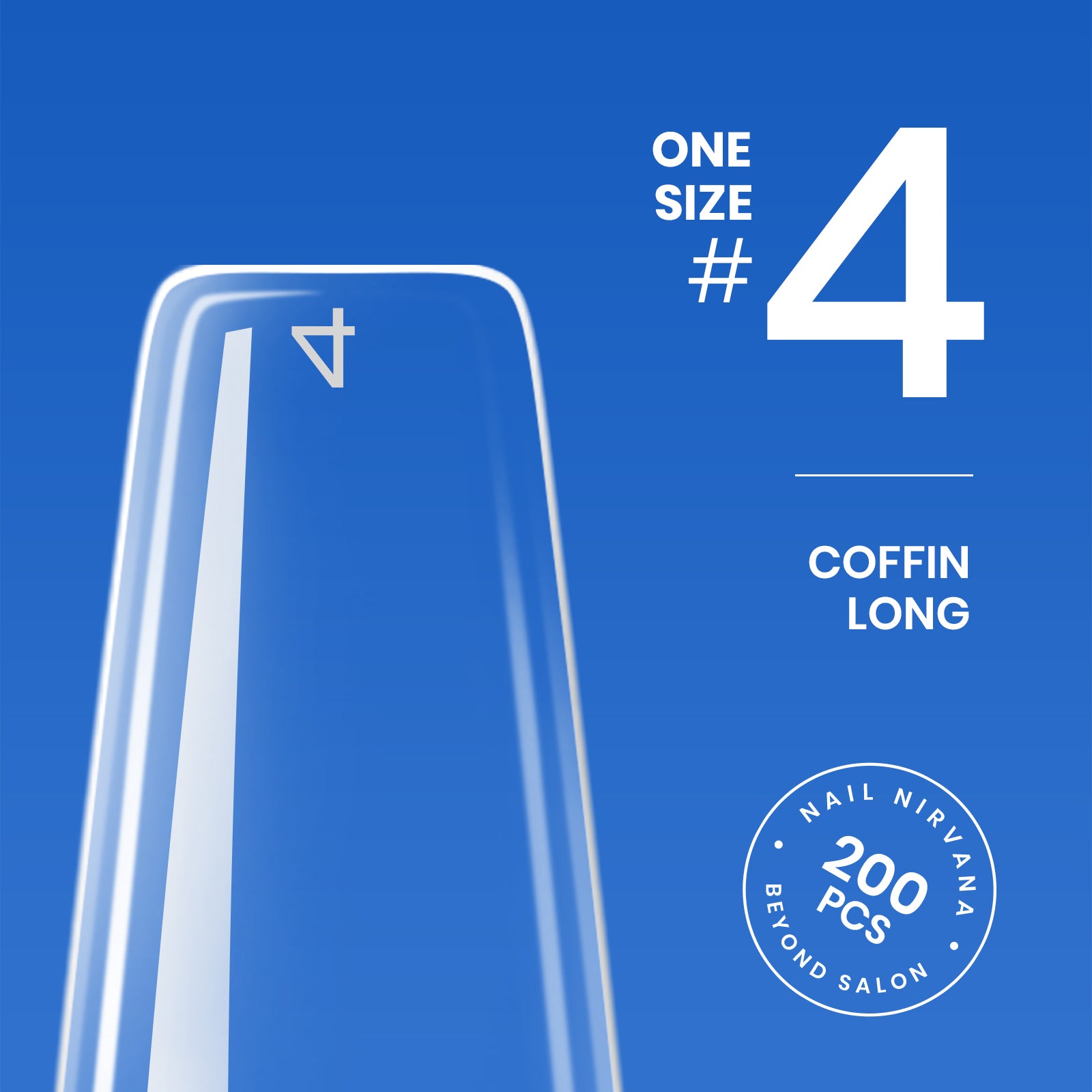 Beetles Gel Tips Refill Pack Coffin Long Shape, 200pcs NO.1 Separate Size Pre-shaped Clear Full Cover False Nails, Easy Nail Extensions Acrylic Nails False Press on Nail Tips Fast Nails Art Easy DIY