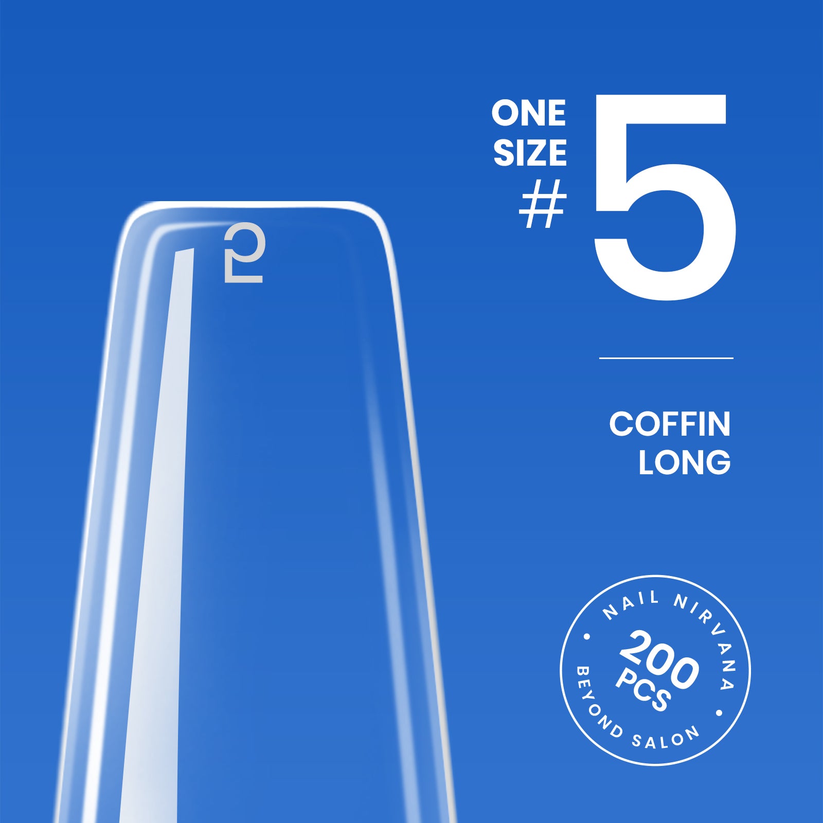 Beetles Gel Tips Refill Pack Coffin Long Shape, 200pcs NO.1 Separate Size Pre-shaped Clear Full Cover False Nails, Easy Nail Extensions Acrylic Nails False Press on Nail Tips Fast Nails Art Easy DIY