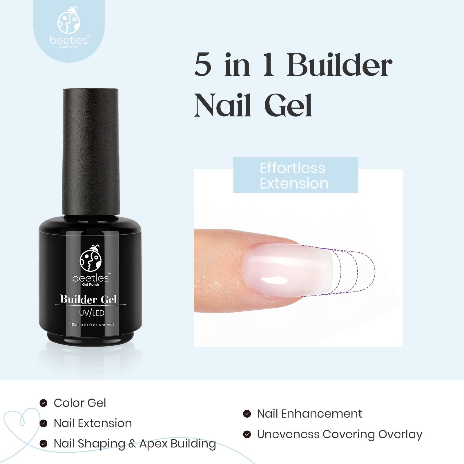 3-in-1 Builder Nail Strengthener Gel #022 - 15ml/Each