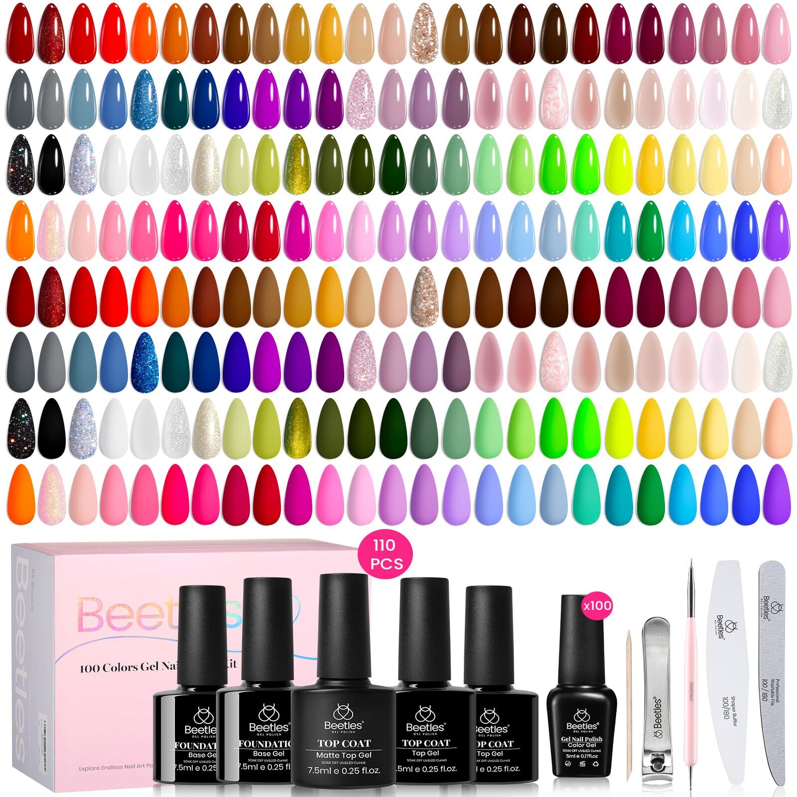Beetles 110 PCS Gel Nail Polish Set 100 Colors Infinite Inspiration beetles-110-pcs-gel-nail-polish-set-100-colors-infinite-inspiration