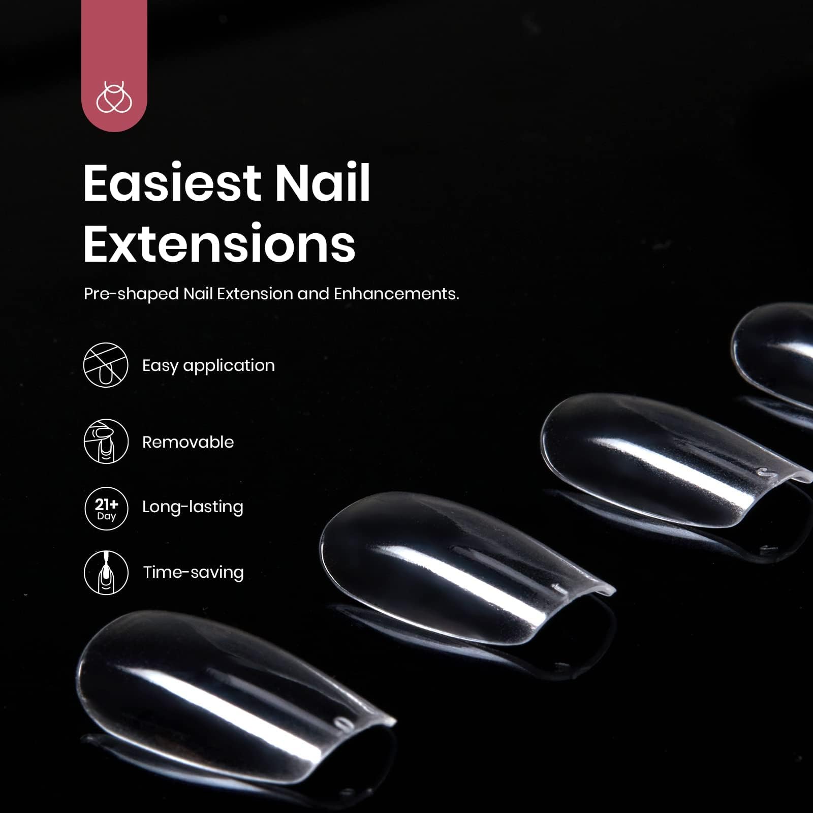 Pre-shaped Gelly Tips Short Square Clear Press on Nail Tips | 500pcs#014
