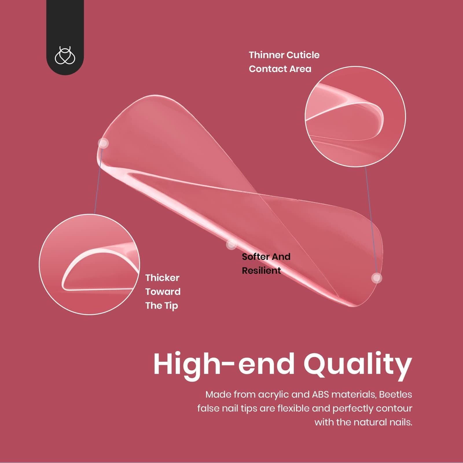 Pre-shaped Gelly Tips Short Square Clear Press on Nail Tips | 500pcs#014
