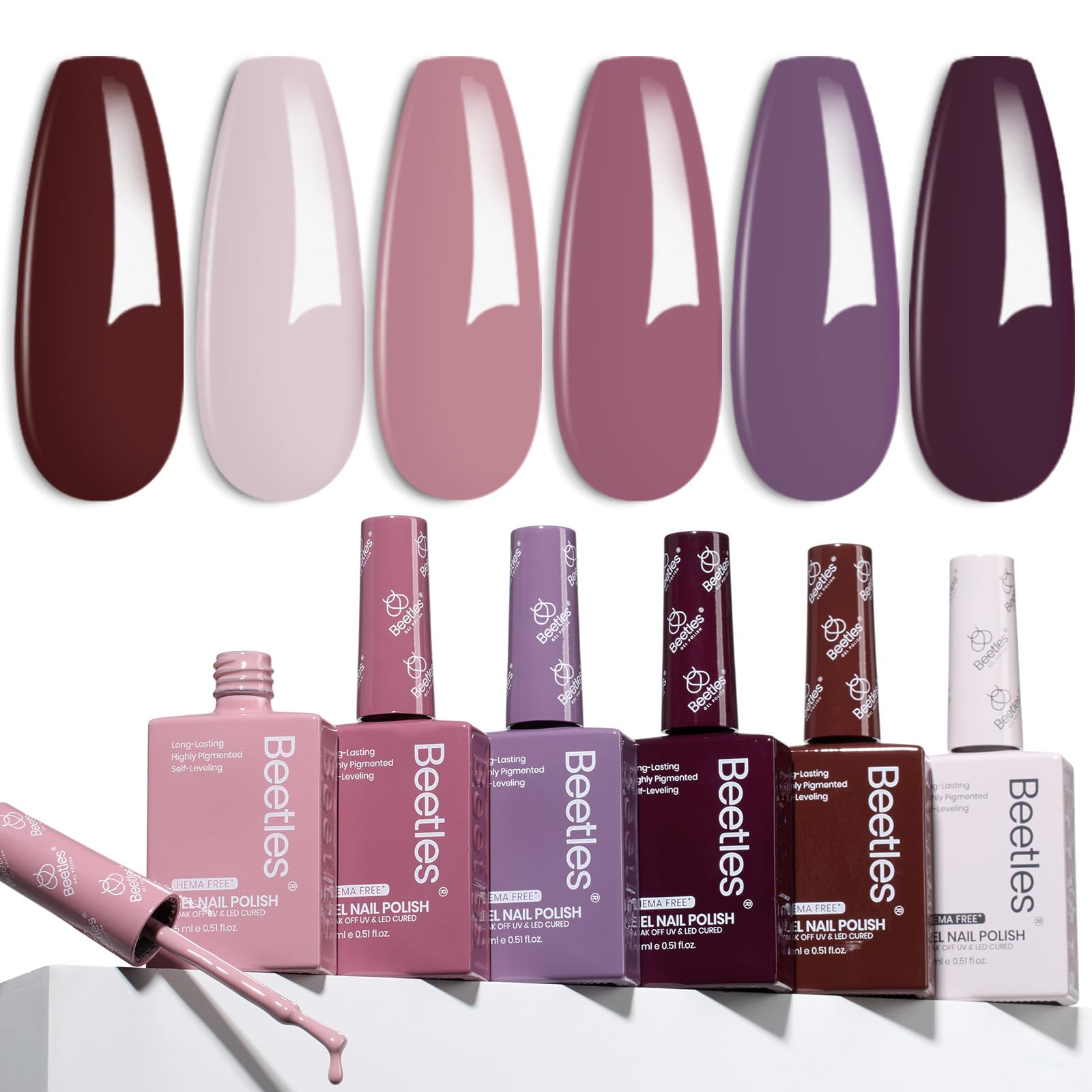 Hema Free Emotional Symphony - Colorful Bottle 6 Color Each 15ml Gel Polish