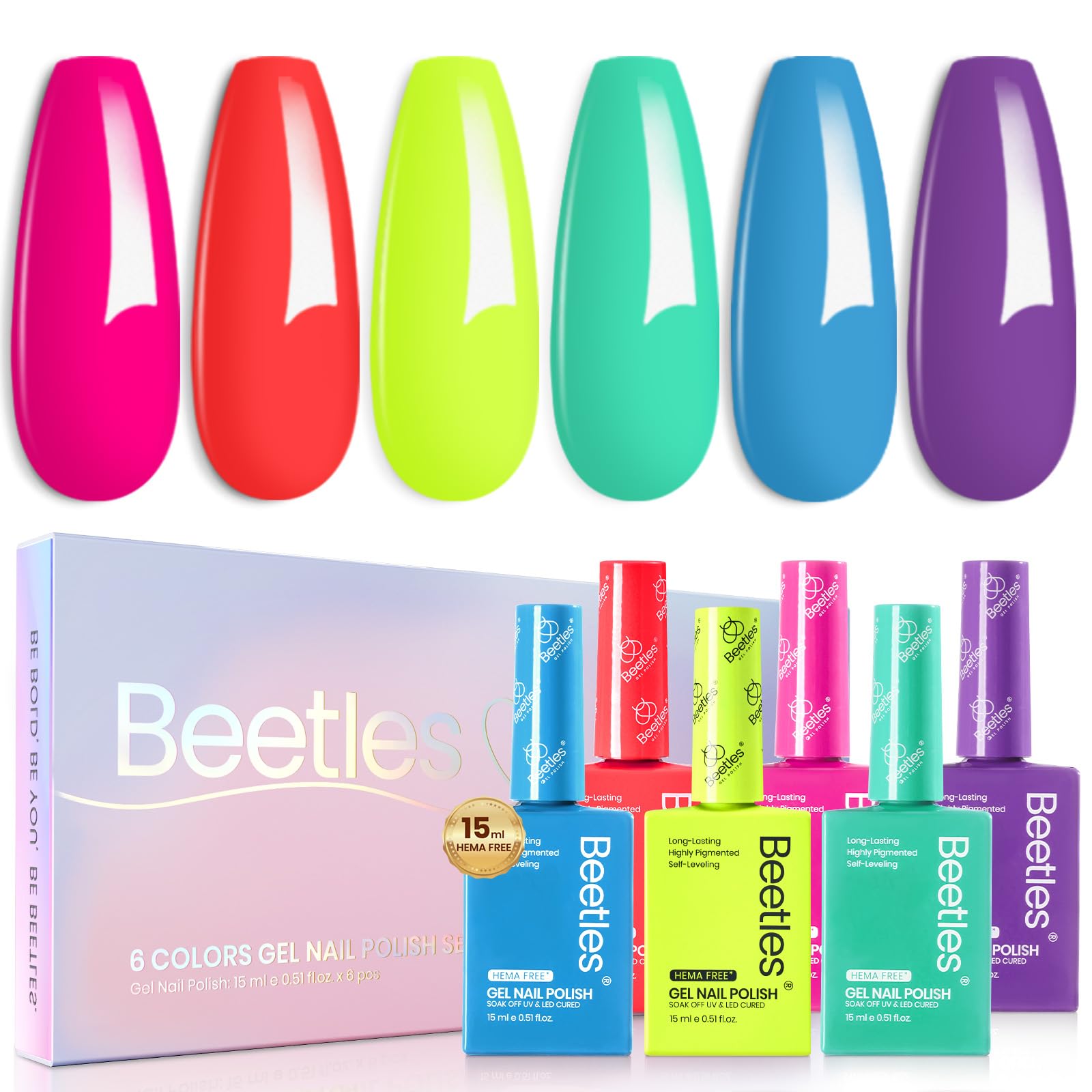Neon Bubbles | Colorful Bottle 6 Color Each 15ml