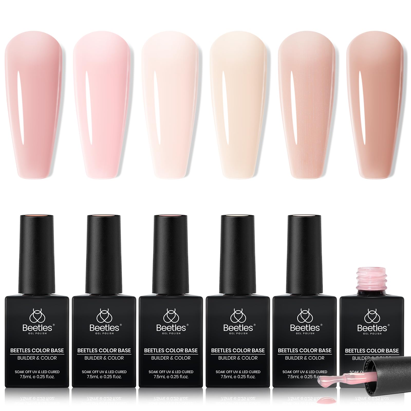 マーブル6色チークパレット jellyfish Sunset Peach | 6 Colors Set Beetles 5 In 1 Rubber Base Gel Nude