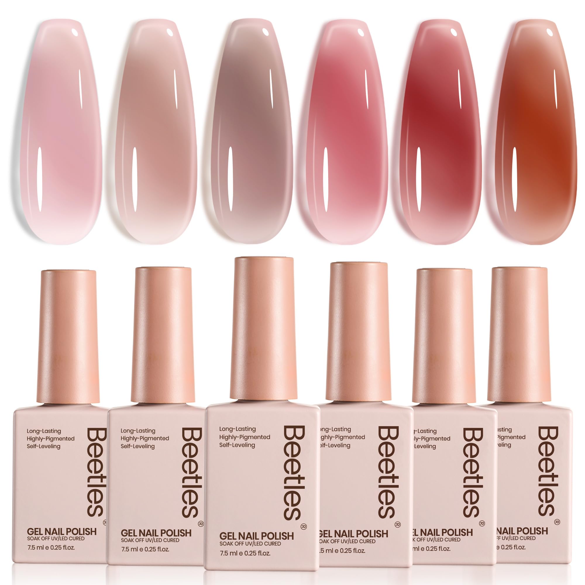 Juicy Shine Jelly Set - 6 Colors Gel Nail Polish Set – Beetles Gel