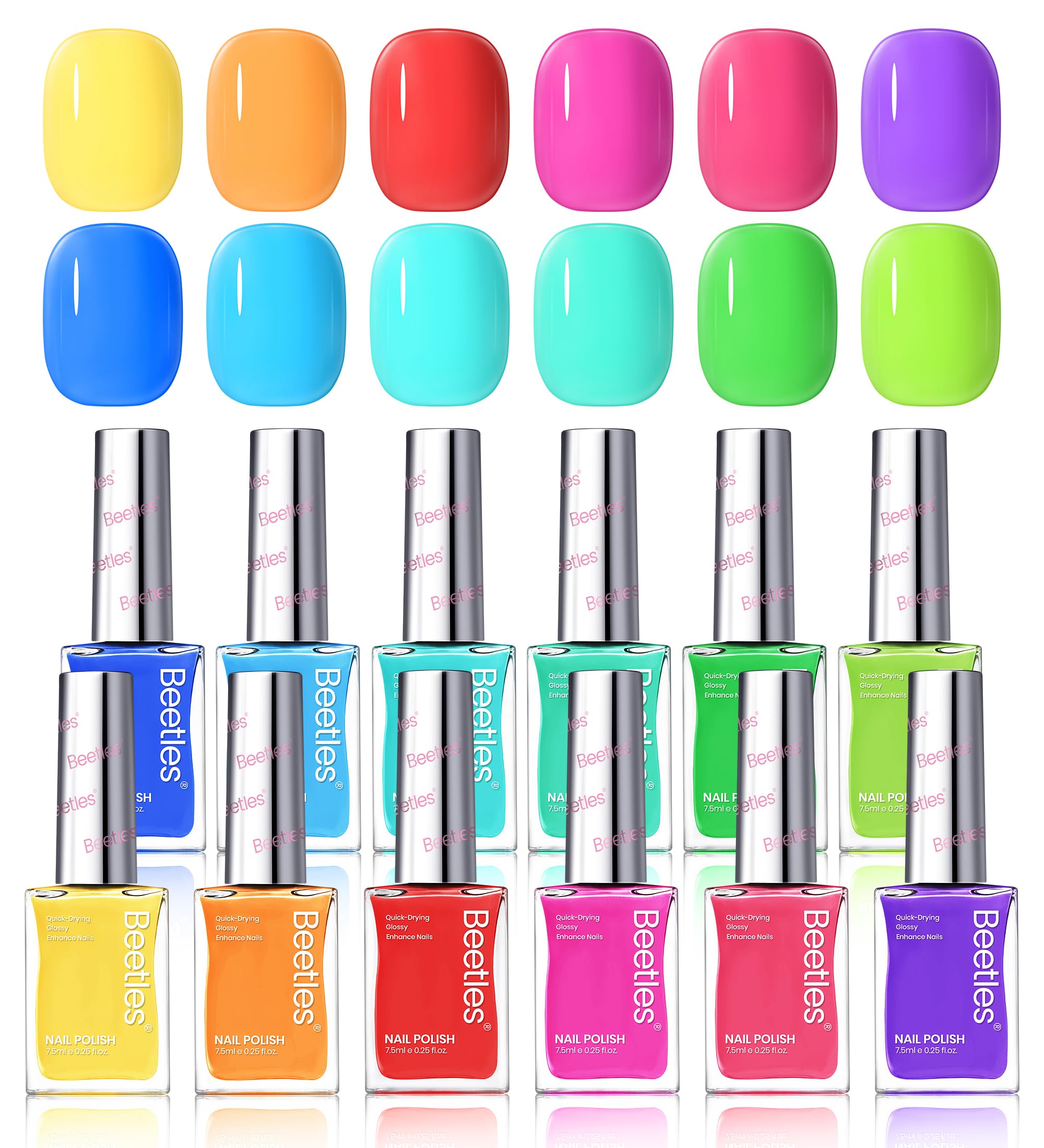 (Each $2.49) Summer Cocktails | 12 Neon Colors Air Dry Nail Polish