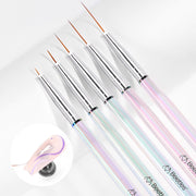 5pcs Nail Art Liner Brush: Precision Gel Application 7/11/15/20/25mm