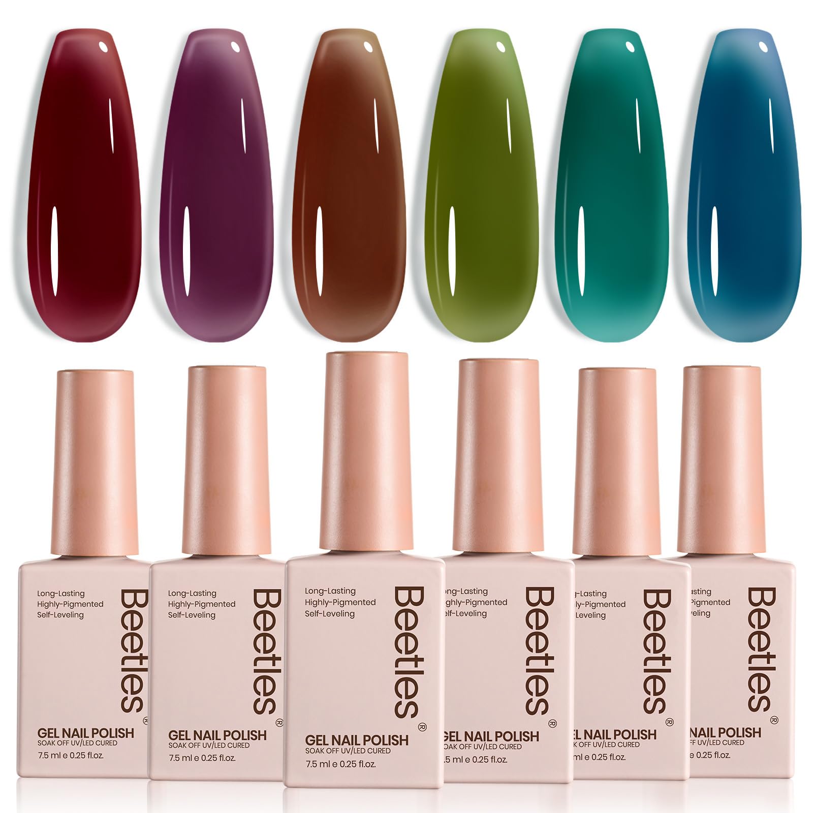 Midnight Syrup Nails - 6 Colors Jelly Fall Gel Nail Polish Set