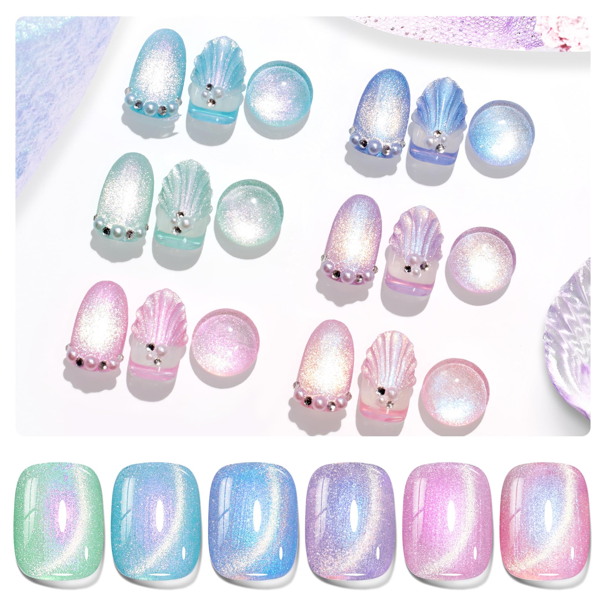 Prismatic Mirage - Chameleon Cat Eye  6 Colors Gel Polish Set