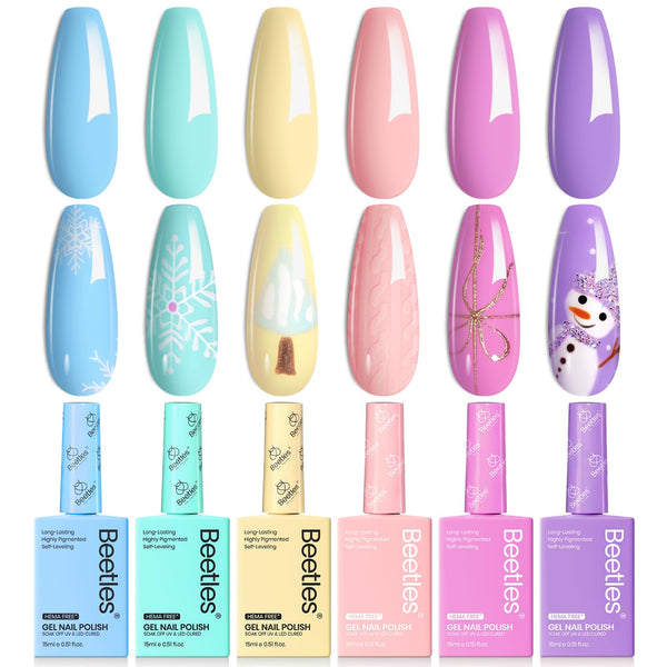 Hema-free Unicorn Collection | Valentine Nails Colorful Bottle 6 Color Each 15ml Blue Yellow Pink Gel Polish