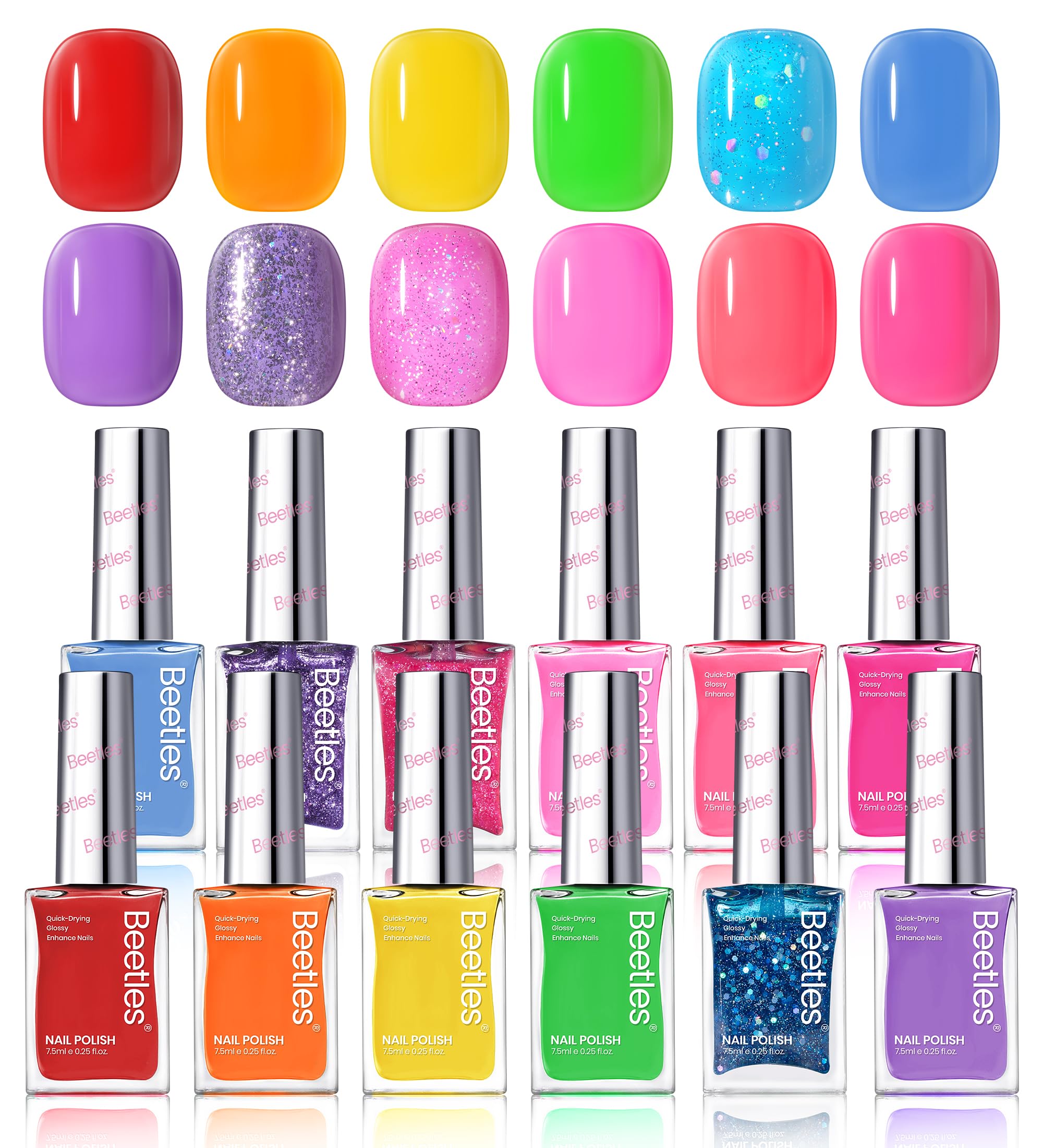 (Each $2.49) Candy Rush | 12 Neon Colors Air Dry Nail Polish