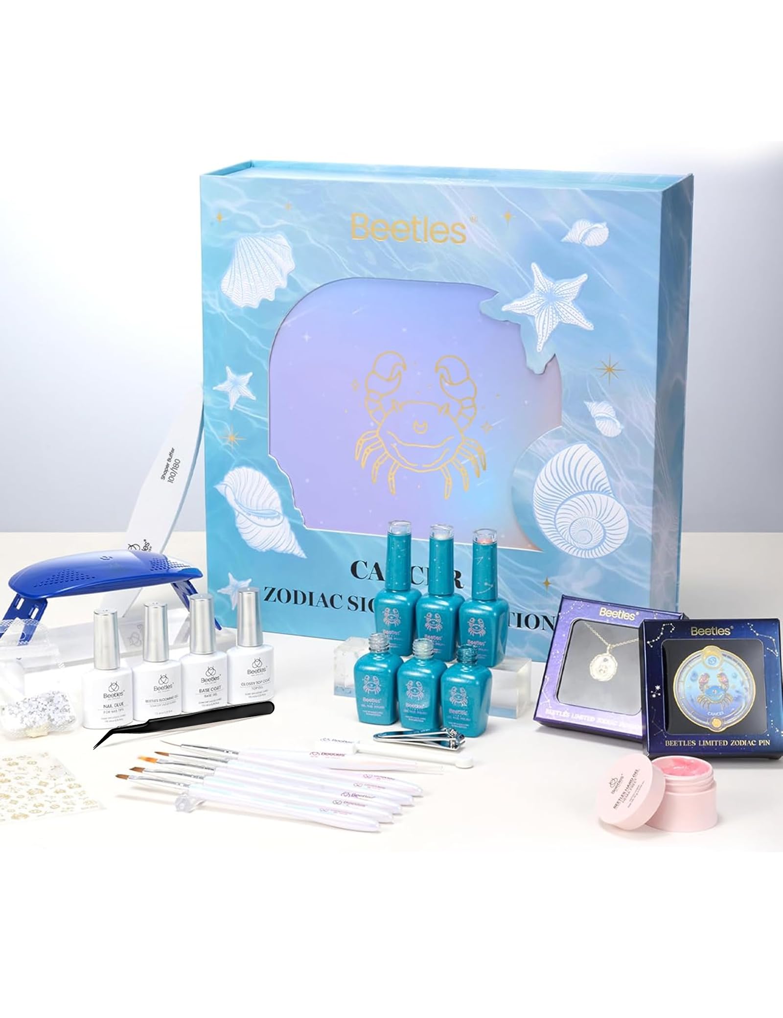 Beetles Lucky Box Cancer Zodiac Sign Gel Nail Polish Kit - Summer