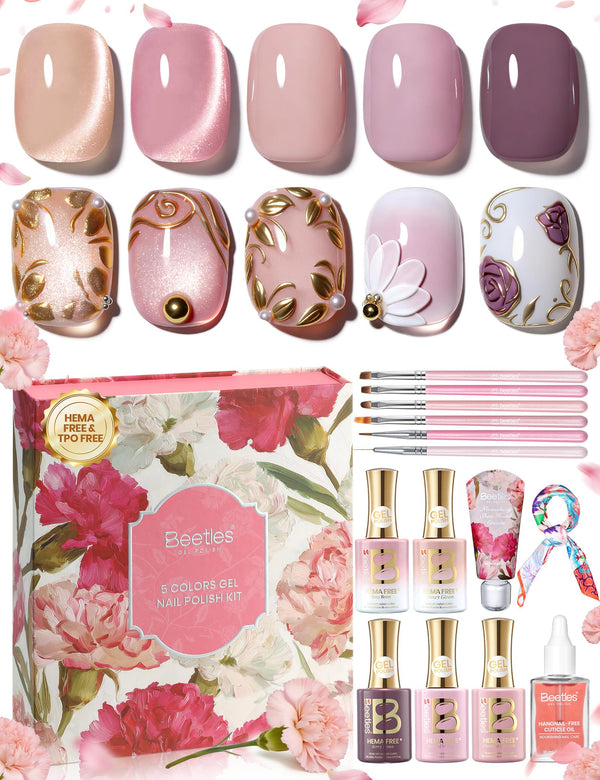 Beetles Refined Everyday Gift Box | 5-Color HEMA-Free & TPO-Free Manicure Kit