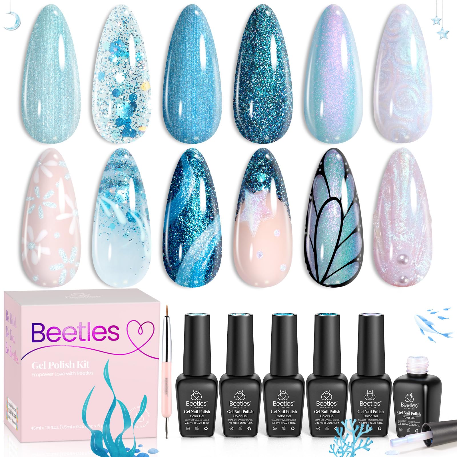 Blue Lakeside | 6 Colors Gel Polish Set