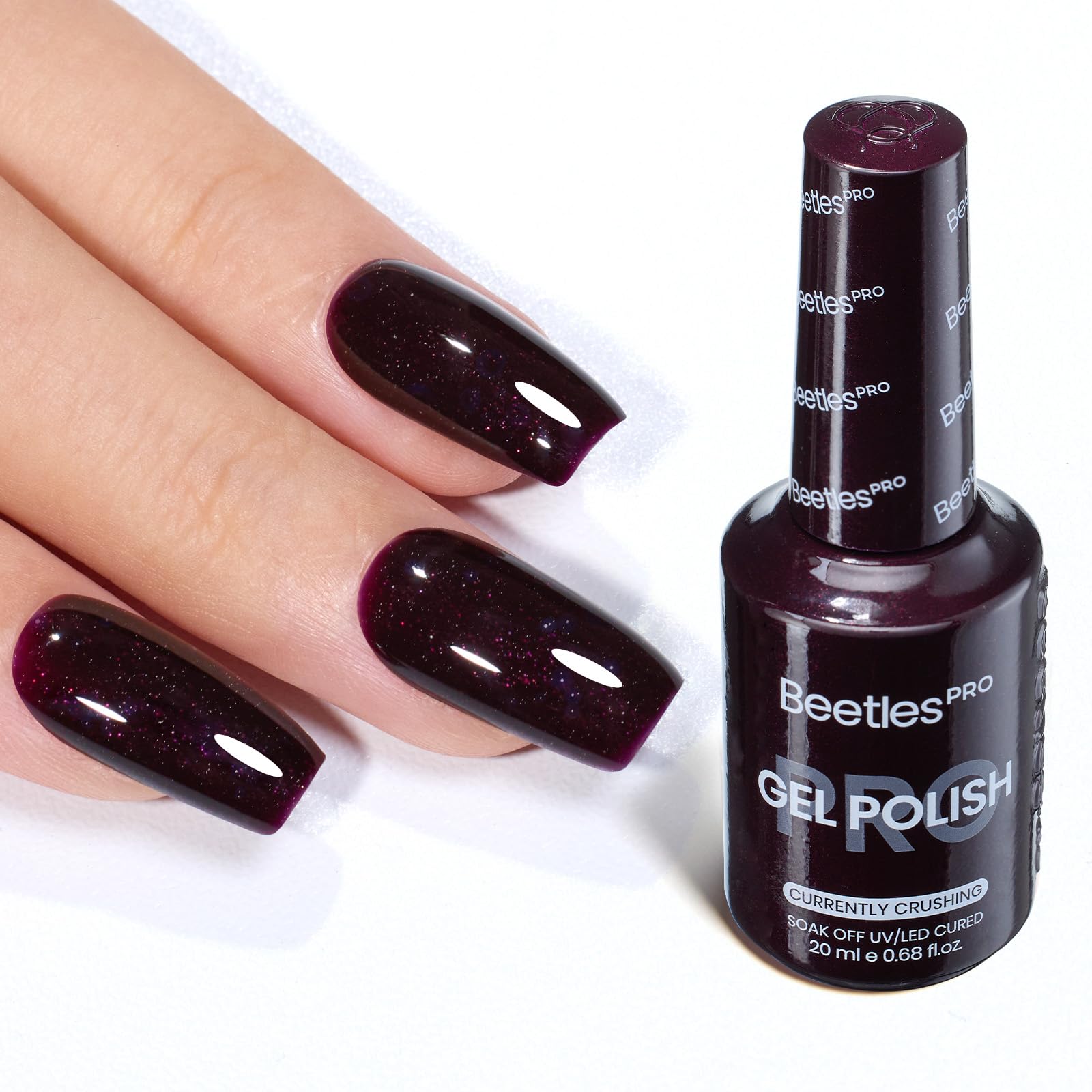 Beetles Proe Red Gel Polish - Currently Crushing Dark Cherry Mocha