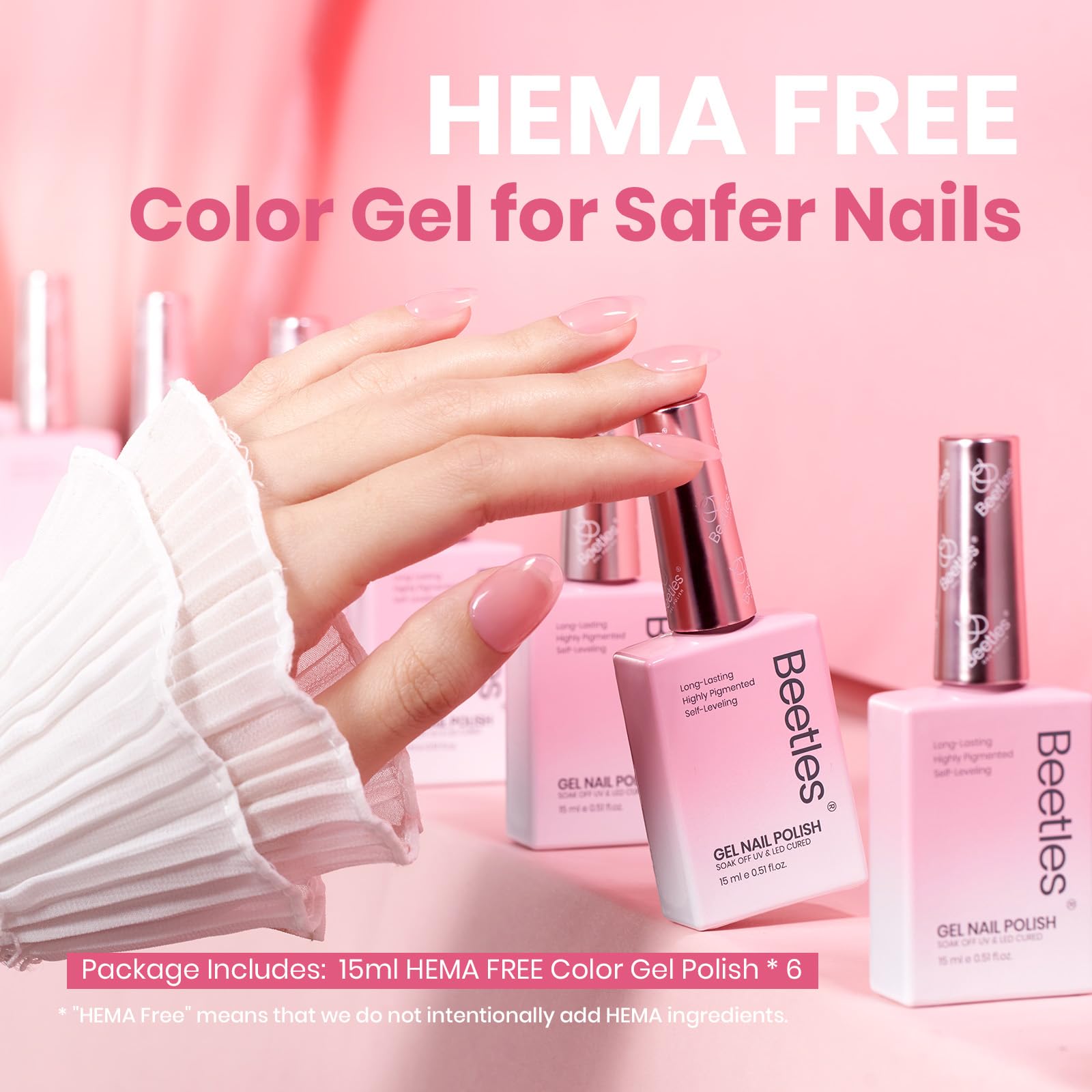 Hema-free Cloudy Sweetness - 15ML 6 Colors Nude Pink Brown Milky White Sheer Jelly Gel Polish Kit