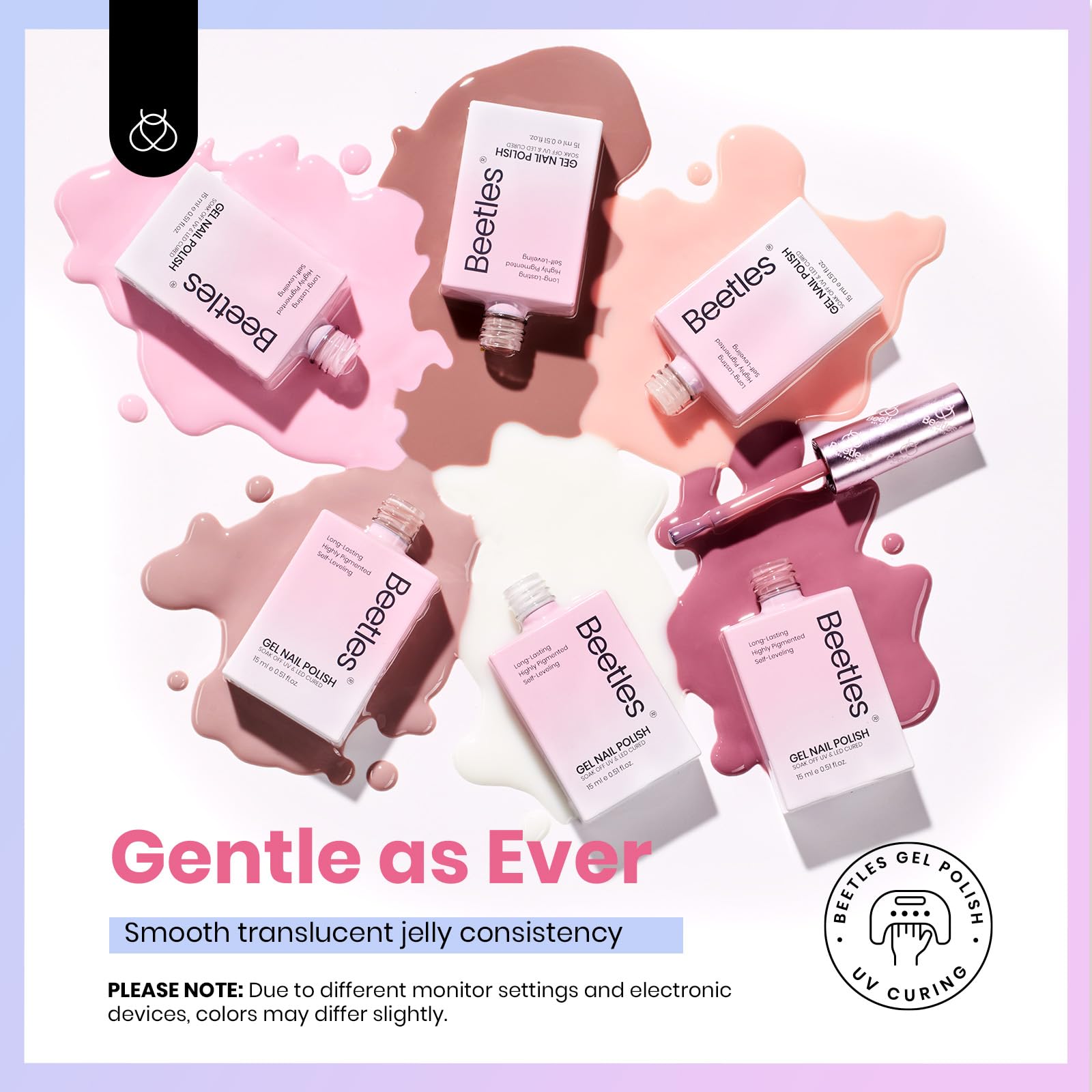 15ML*6-Ultimate Monochrome - Colorful Bottle 6 Color Gel Polish