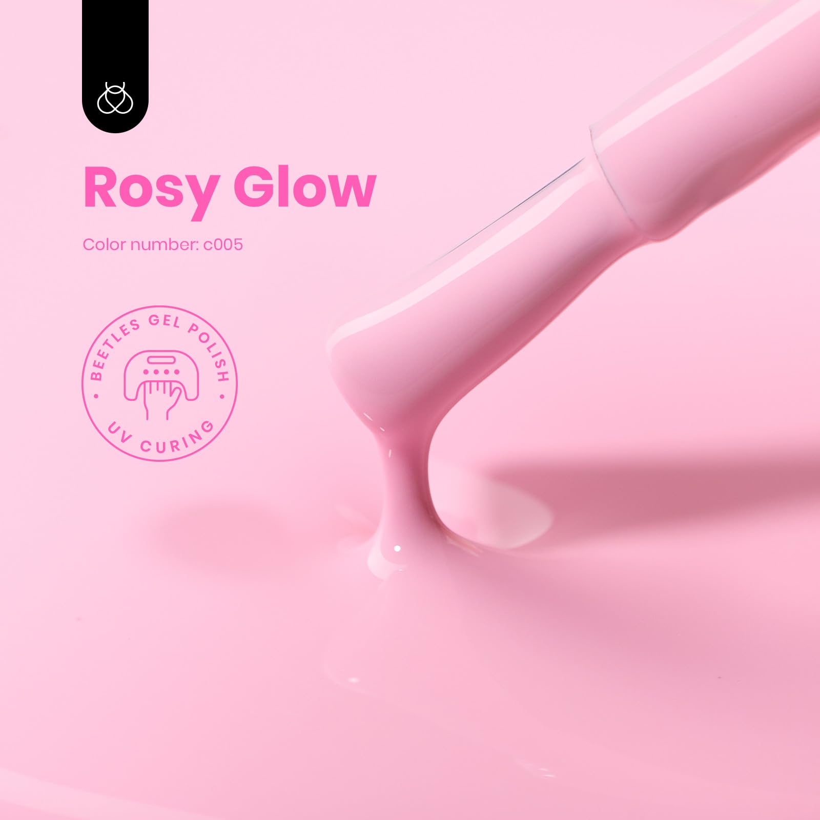Rosy Glow Colorful Bottle Beetles Pink Gel Nail Polish 15ml