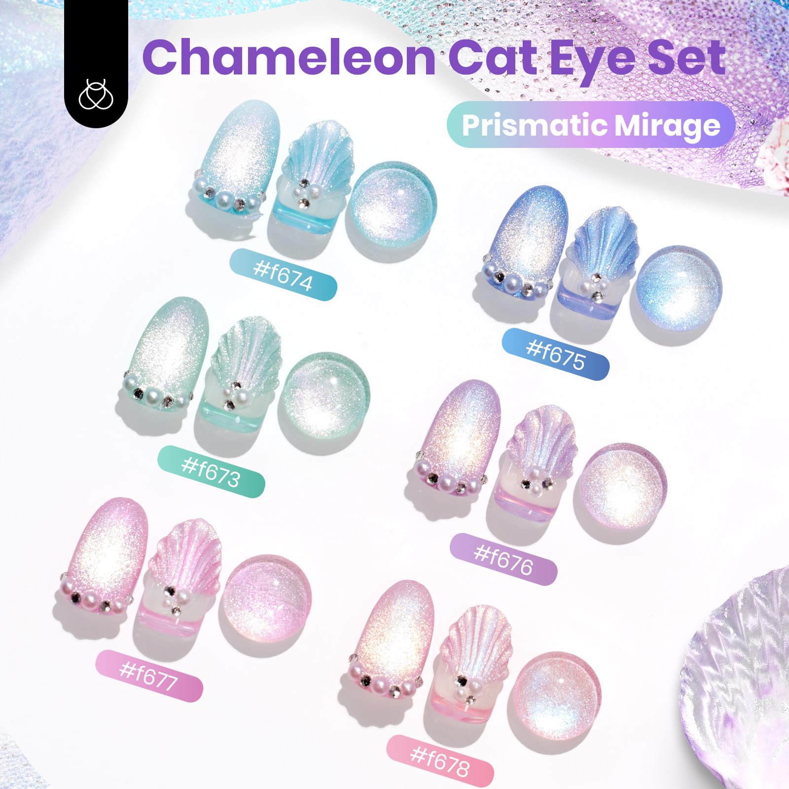 Prismatic Mirage - Chameleon Cat Eye  6 Colors Gel Polish Set