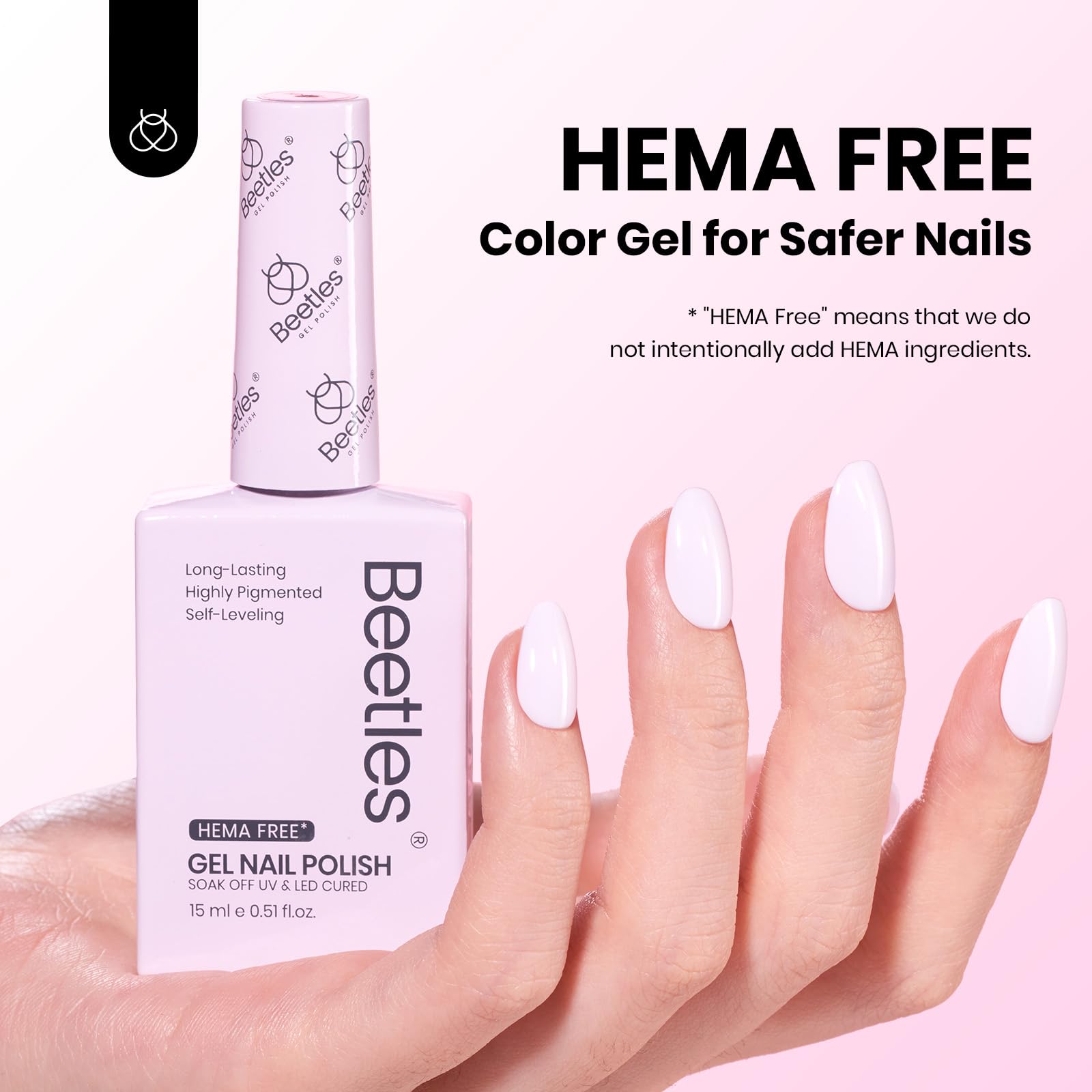 Hema - Free Cream Puff - 15ML Baby Pink Gel Polish